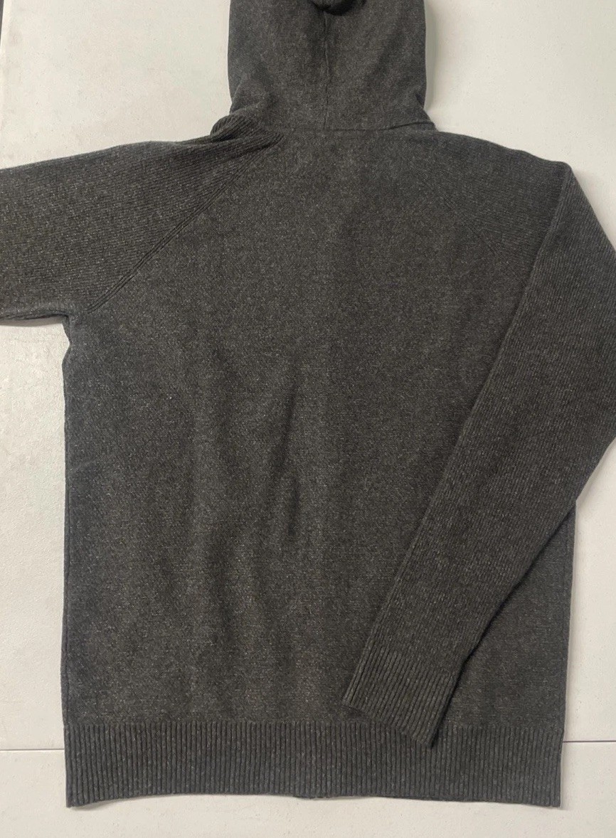 MODERN AMBITION Mens Full Zip Hooded Sweater Hoodie Jacket DARK GRAY MEDIUM