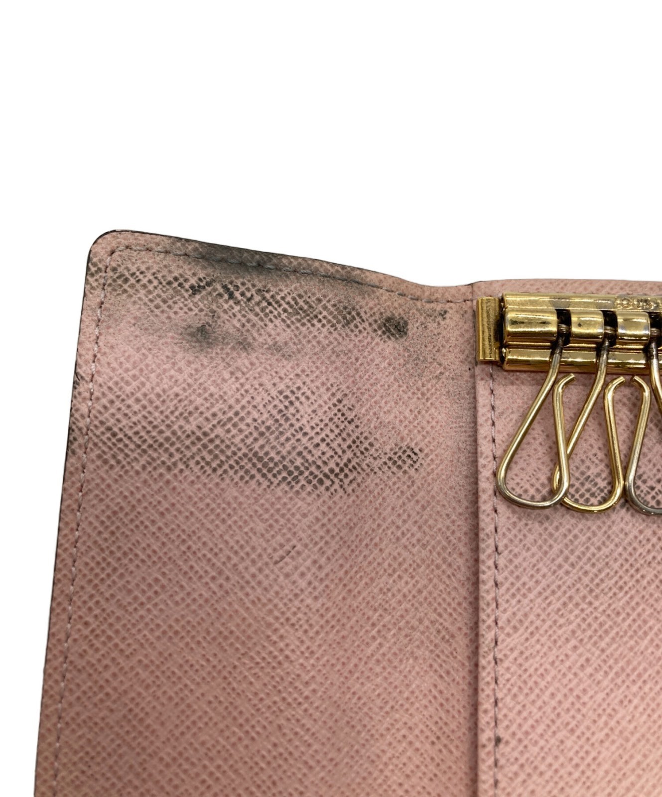 Authentic LOUIS VUITTON Multicle 6 Key Case Brown/Pink Women M61285 #1902