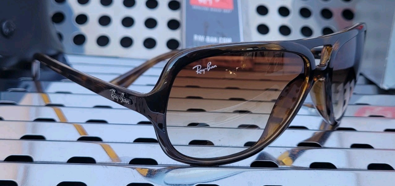 New Ray Ban RB4162 Aviator Sunglasses Light Havana w/59mm Clear Gradient Brown