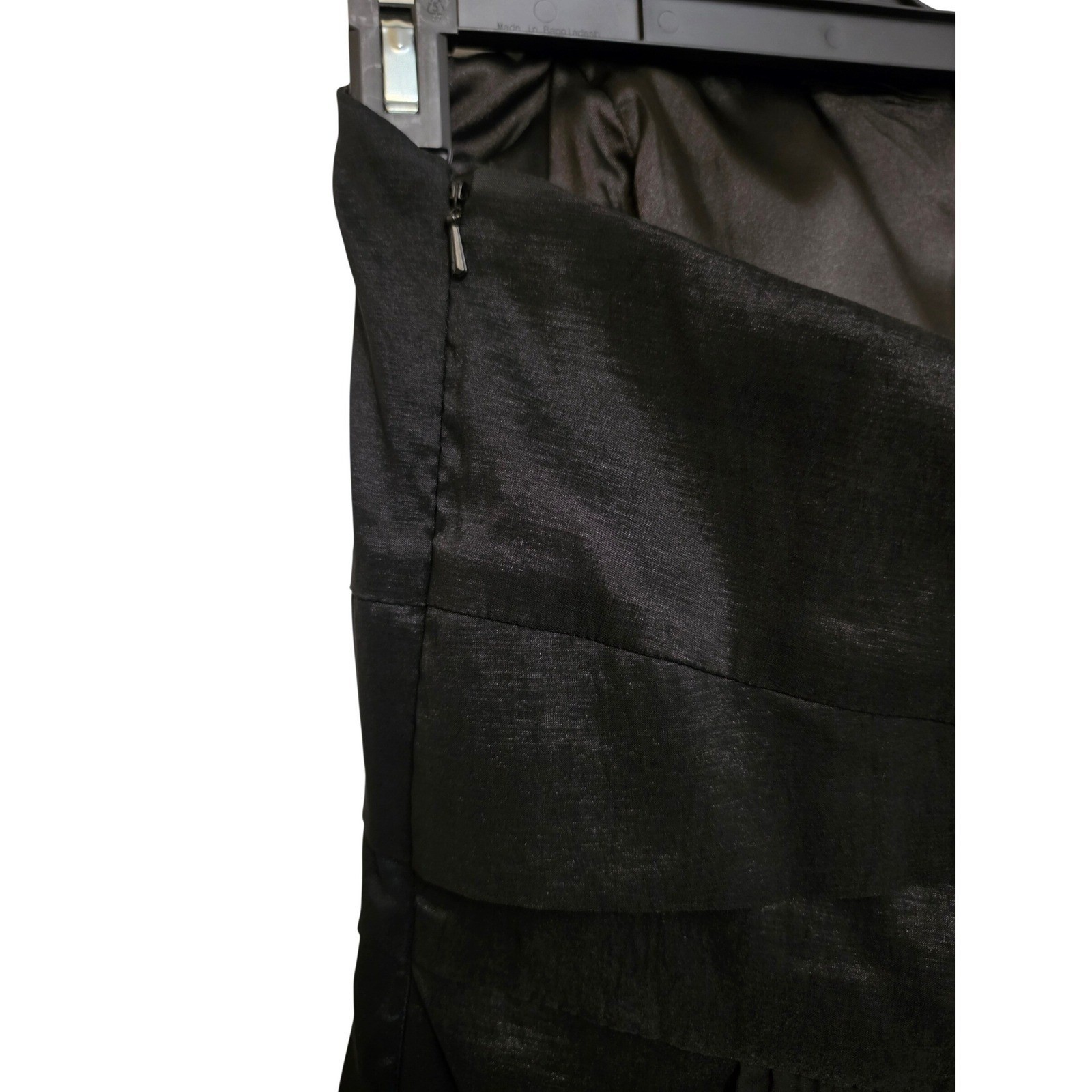 Jessica McClintock Black Strapless High Low Chiffon Formal Promcore Dress Size 8