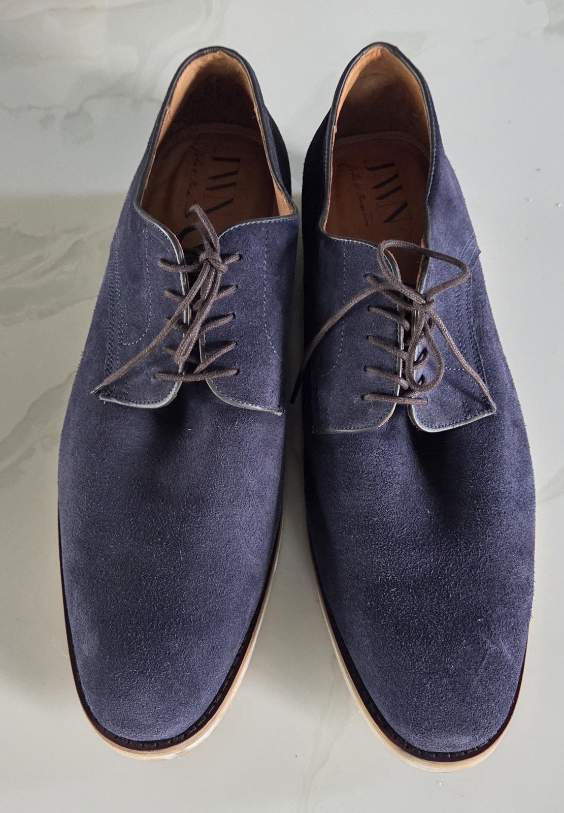 John W. Nordstrom Men’s Navy Blue Suede Shoes Leather Lace Up Size 13 Mens