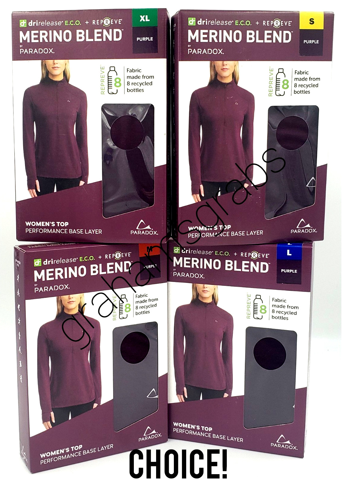 PARADOX Women’s MERINO BLEND PERFORMANCE BASE LAYER 1/4 ZIP TOP DriRelease SIZES