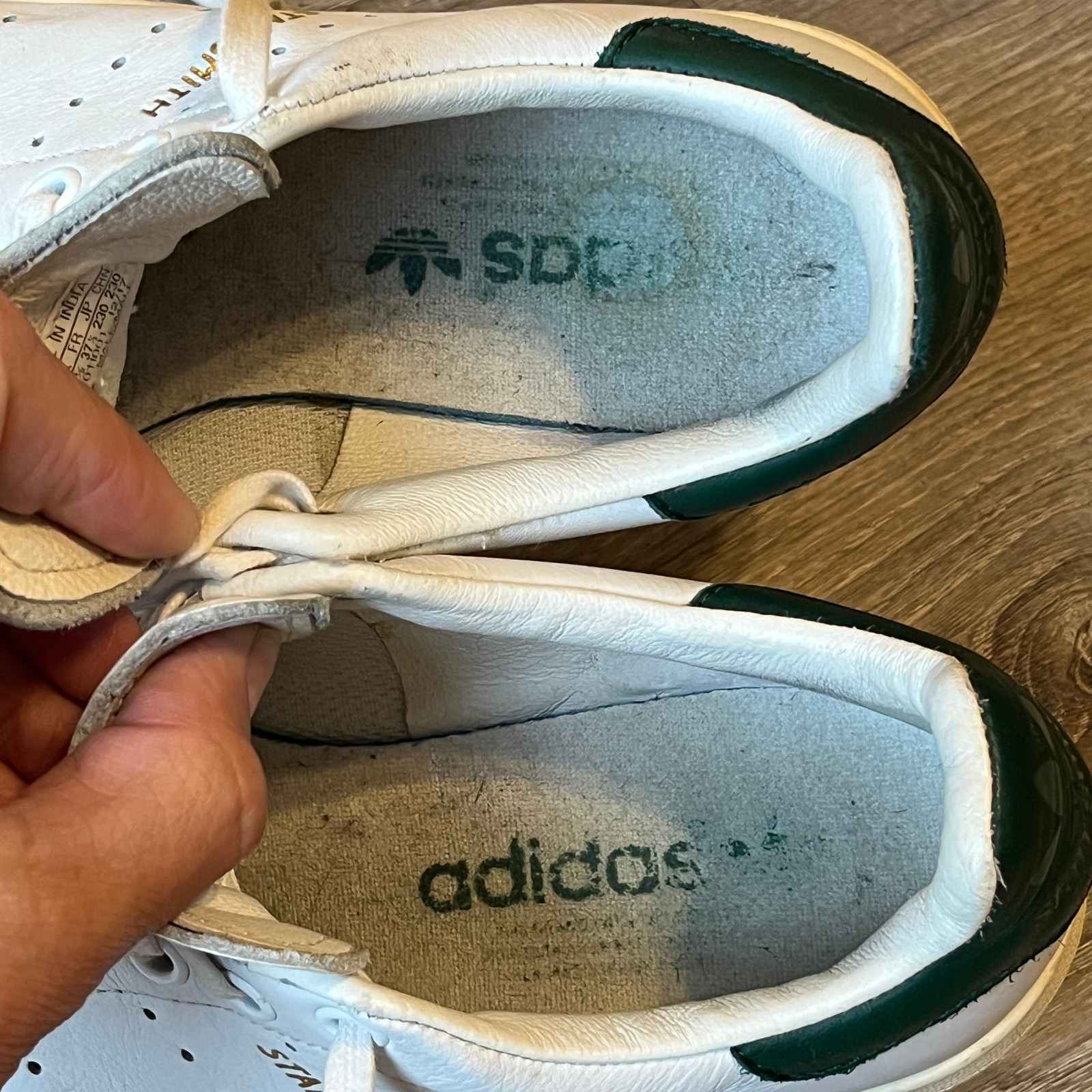 Adidas Stan Smith Tennis Sneakers White Dark Green Womens 6 Mens 5 EU 37 1/3