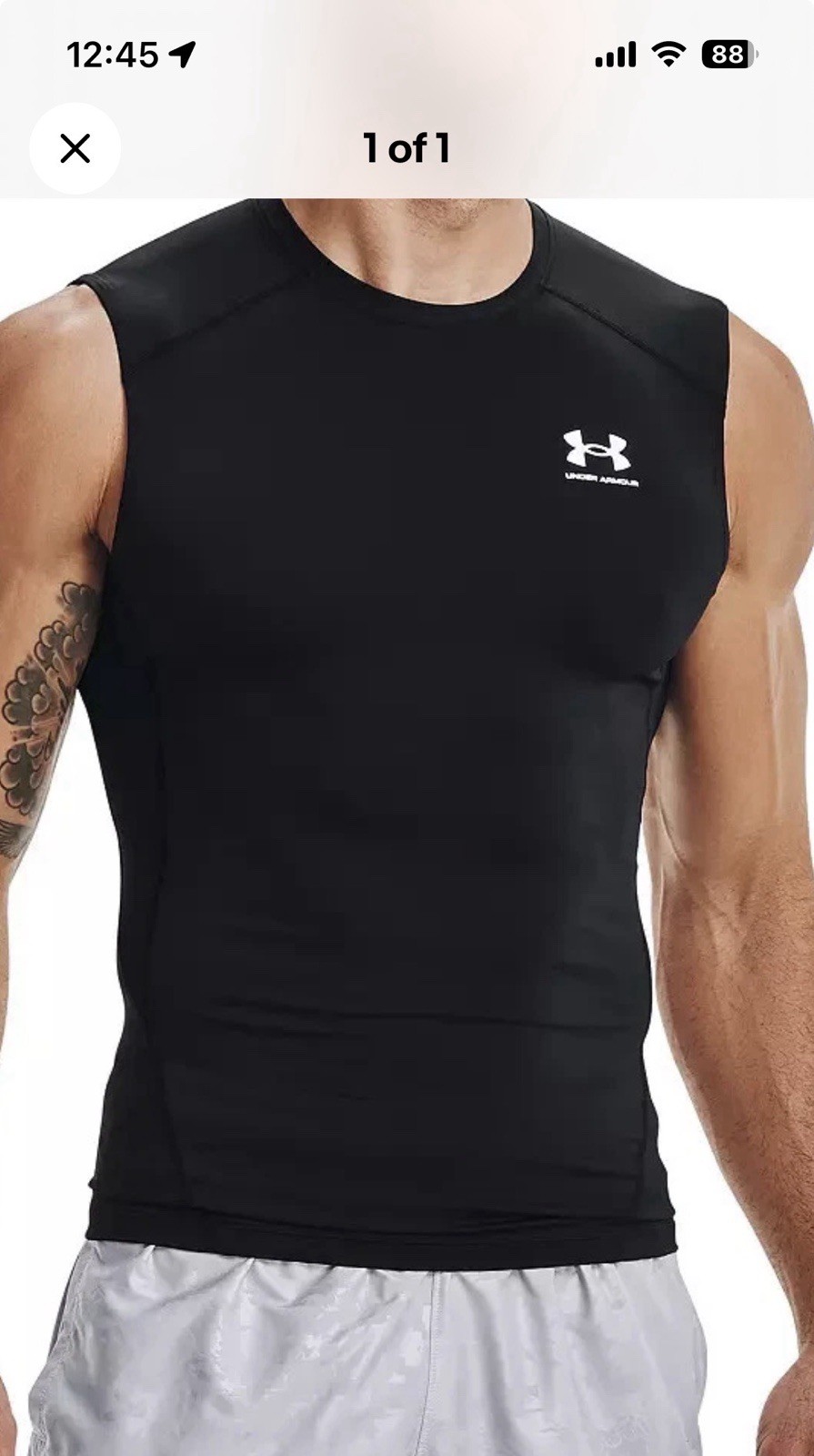 Under Armour Men’s HeatGear Compression Shirt, Dark Blue, Size L