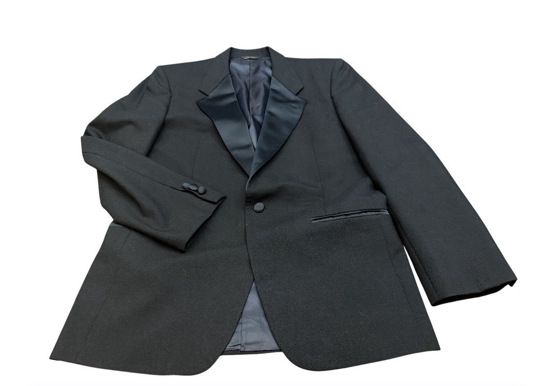 Vintage Yves Saint Laurent Formalwear Wool Tuxedo Jacket Mens 44R Black USA NICE