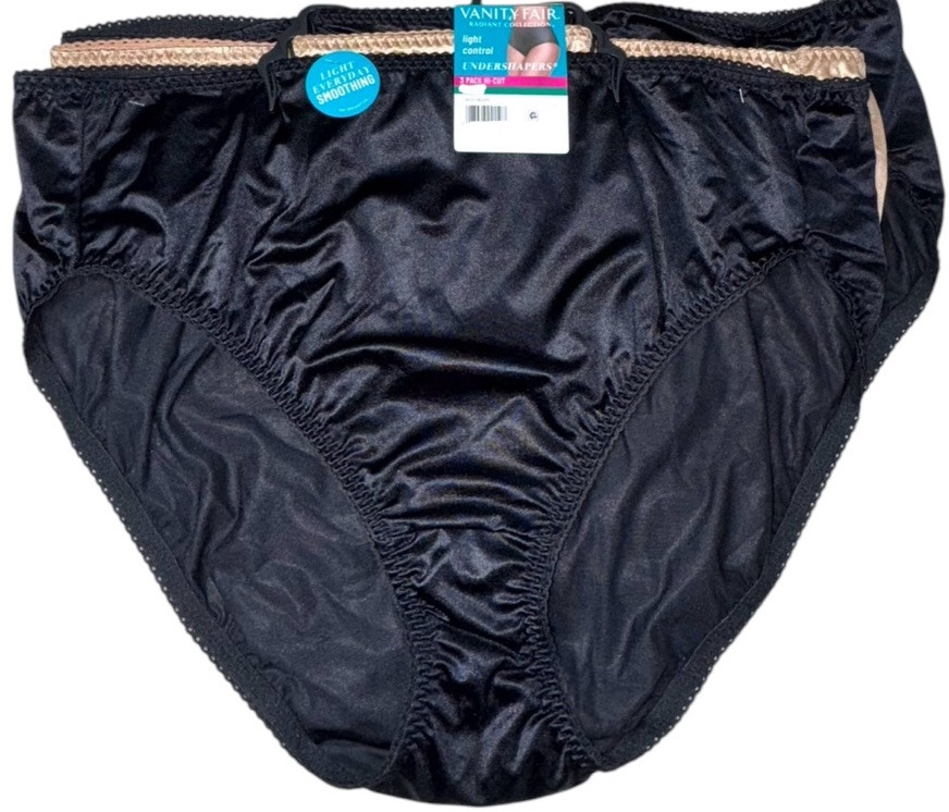 VANITY FAIR Women 3-Pair Undershapers Hi Cut Underwear Panties Nylon Size 4XL 11