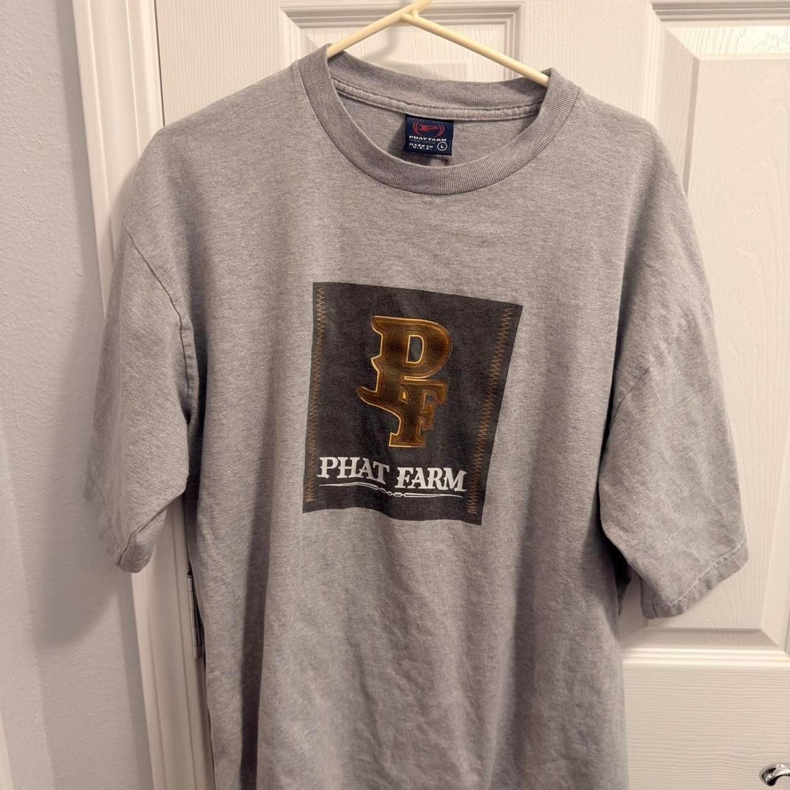 (1997-2001) Phat Farm PF Monogram Tee – Heather Gray – XL