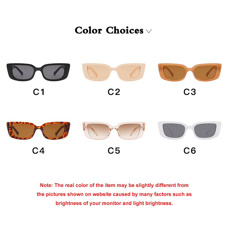 Small Rectangle Sunglasses for Women Men Vintage Trendy Rectangular Sunglasses