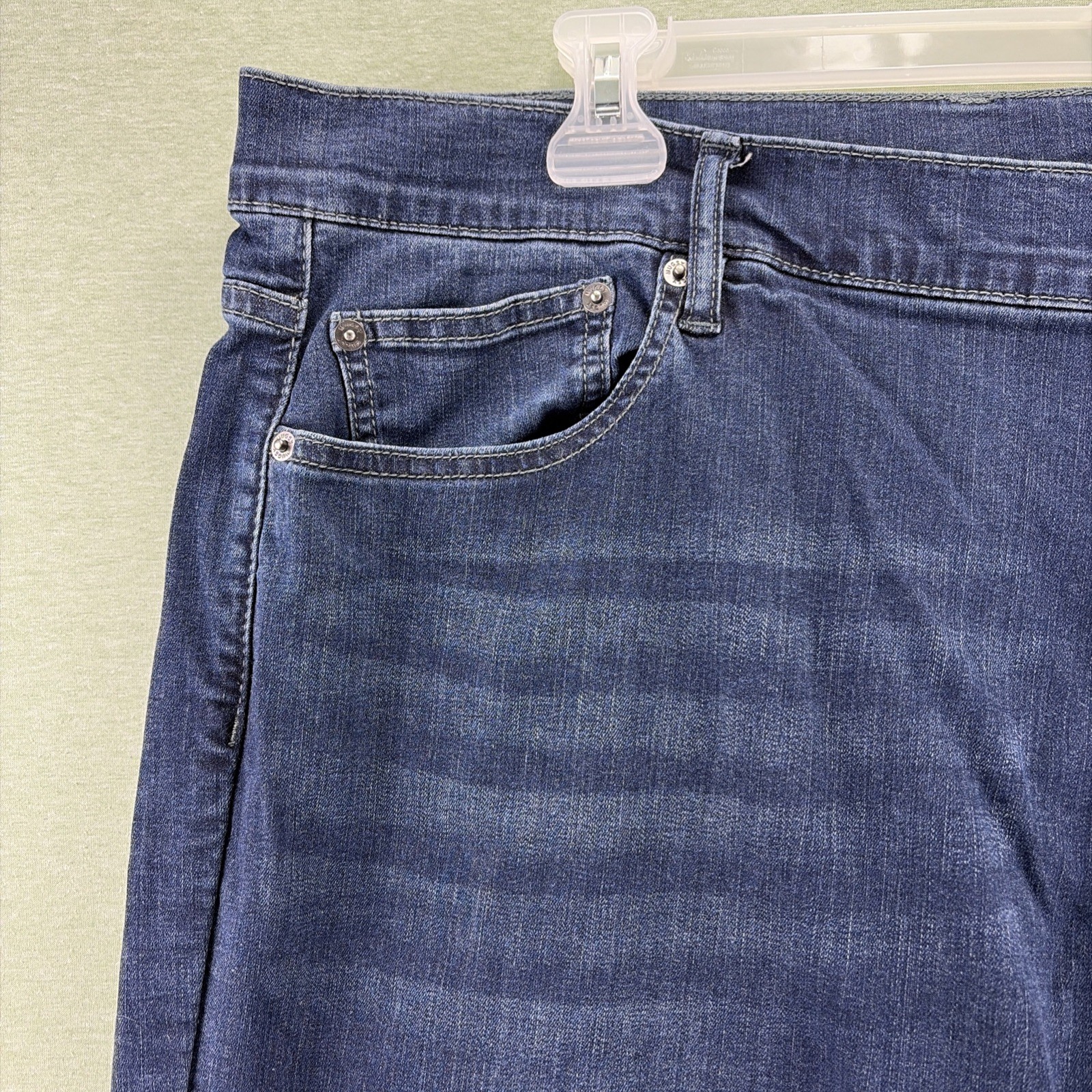Mugsy Fultons Straight Fit Jeans Mens Size 44×30 Blue Dark Wash Denim Stretch