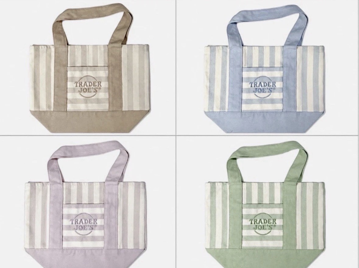 NWT Trader Joe’s Striped Canvas Mini Tote Set of 4 Summer 2026