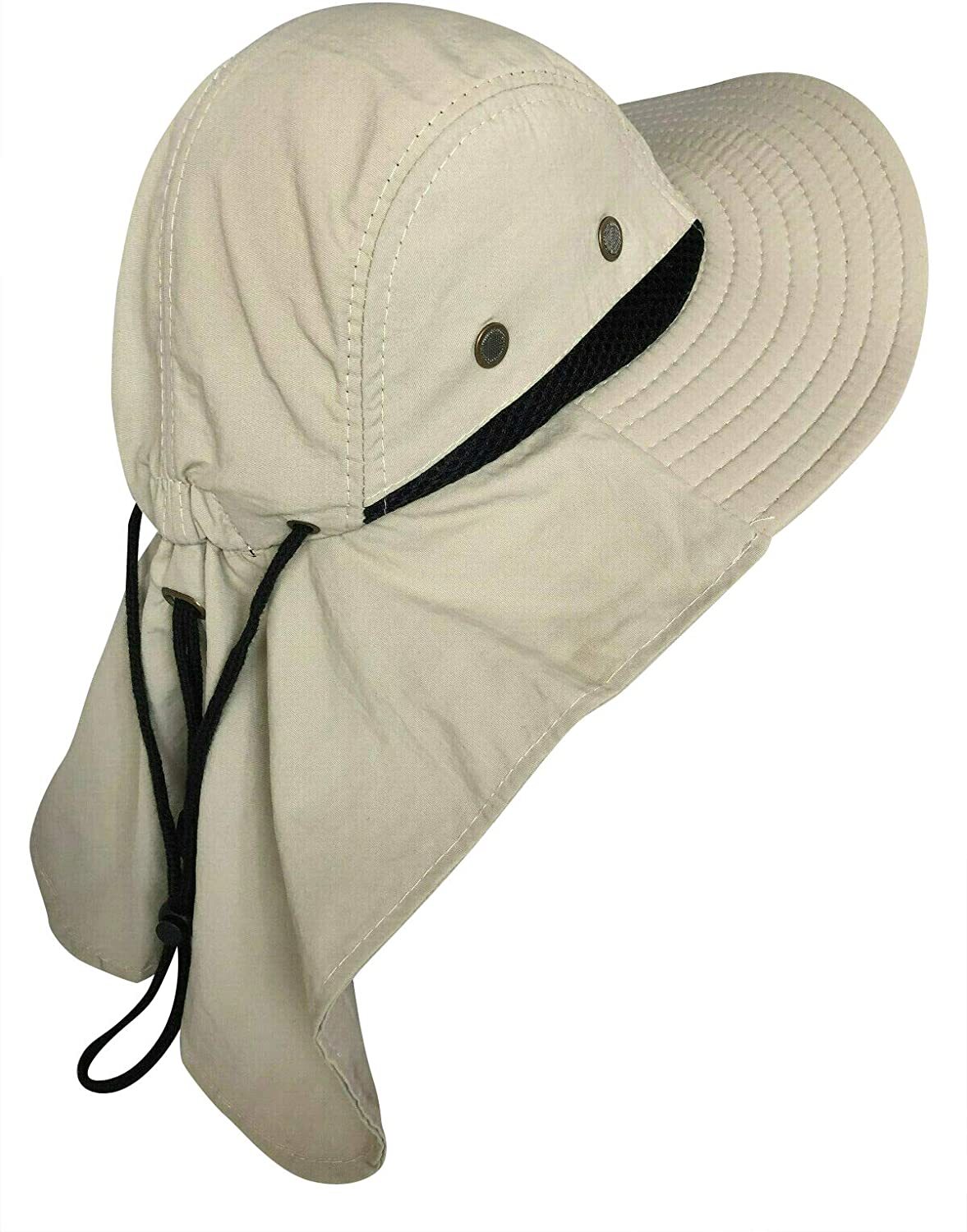 Unisex Boonie Bucket Hat Sun Wide Brim Neck Flap 100% Cotton Cap Outdoor Hats