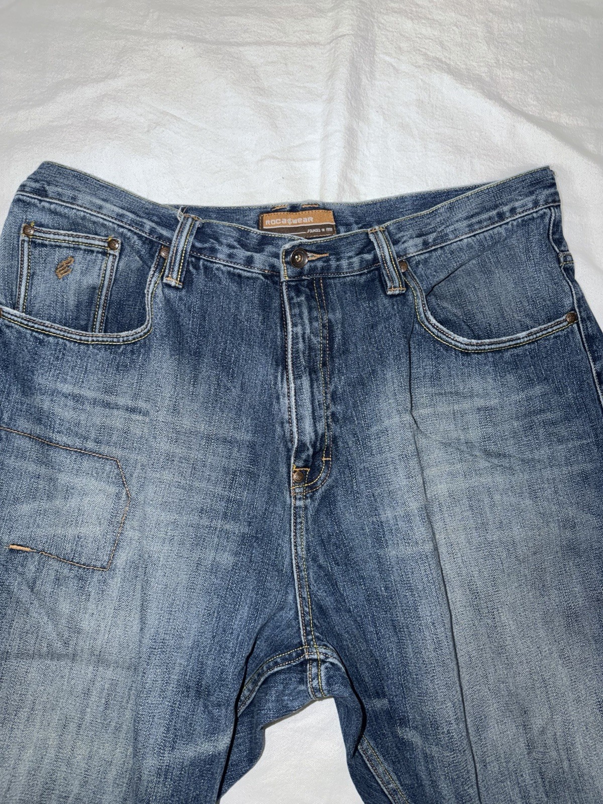 Rocawear Men’s Jeans 40×34 Blue Denim Baggy Loose Fit Y2K Hip Hop Streetwear