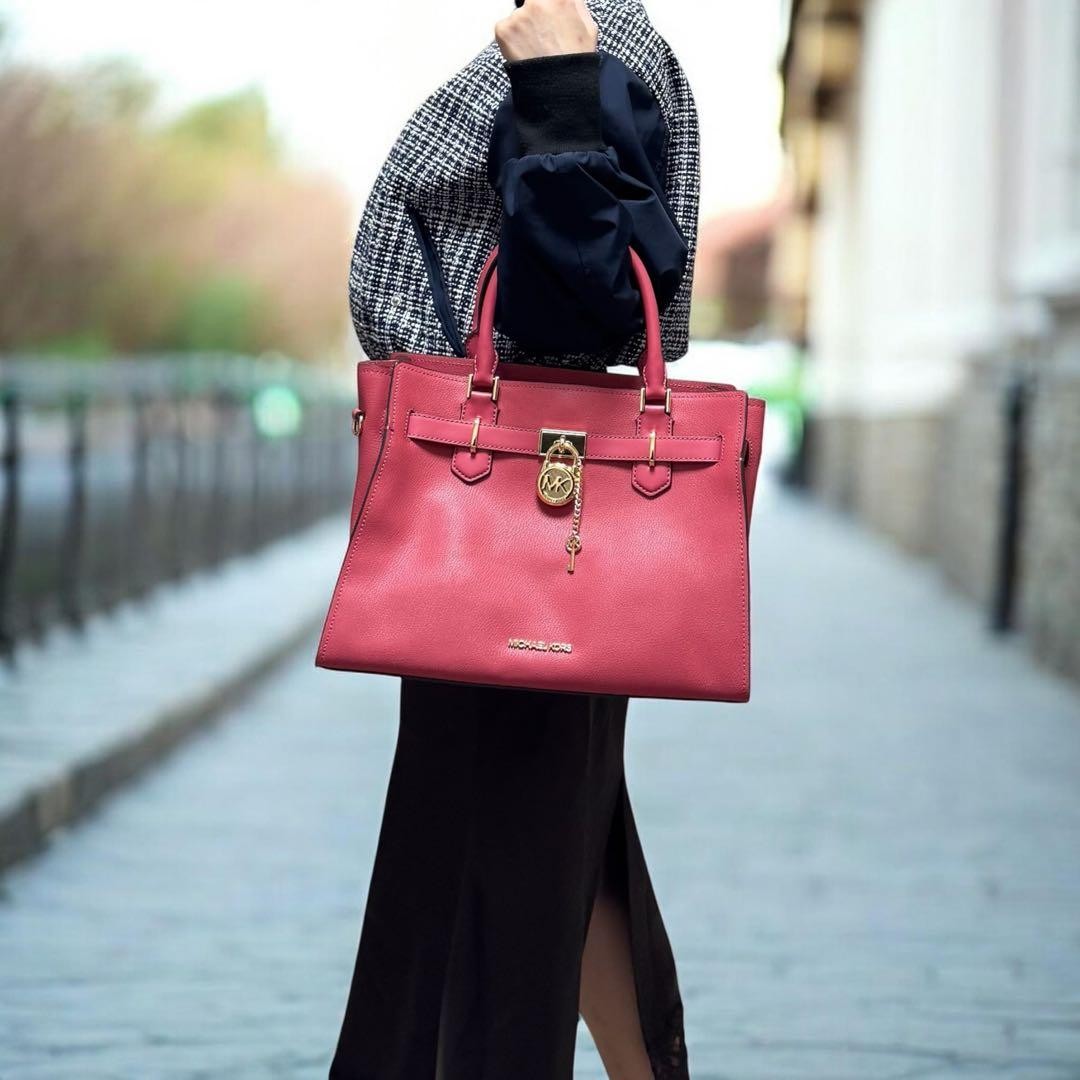 Michael Kors Hamilton 2-Way Tote Shoulder Bag Pink Japan 0610313
