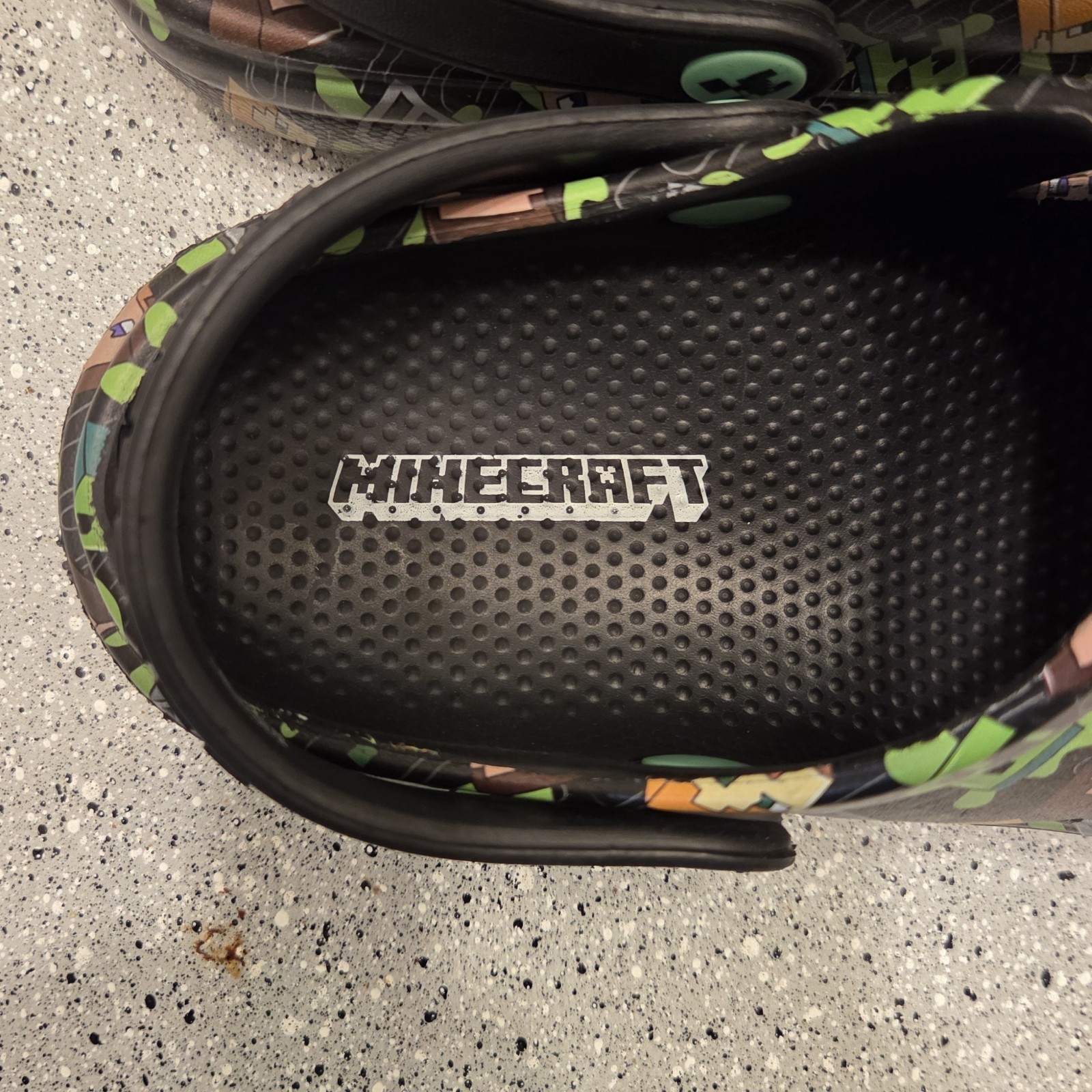 Minecraft Unisex Kids Slip-On Clog Shoes Black/Green US Size 1