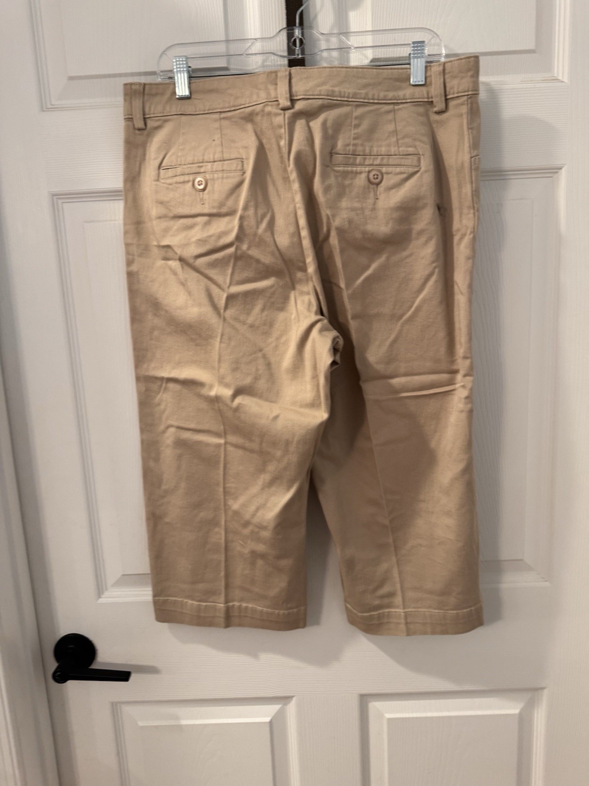 Lee Capris Cropped Pants Womens 12 M Natural Fit Below Waist Khaki Tan 35×19