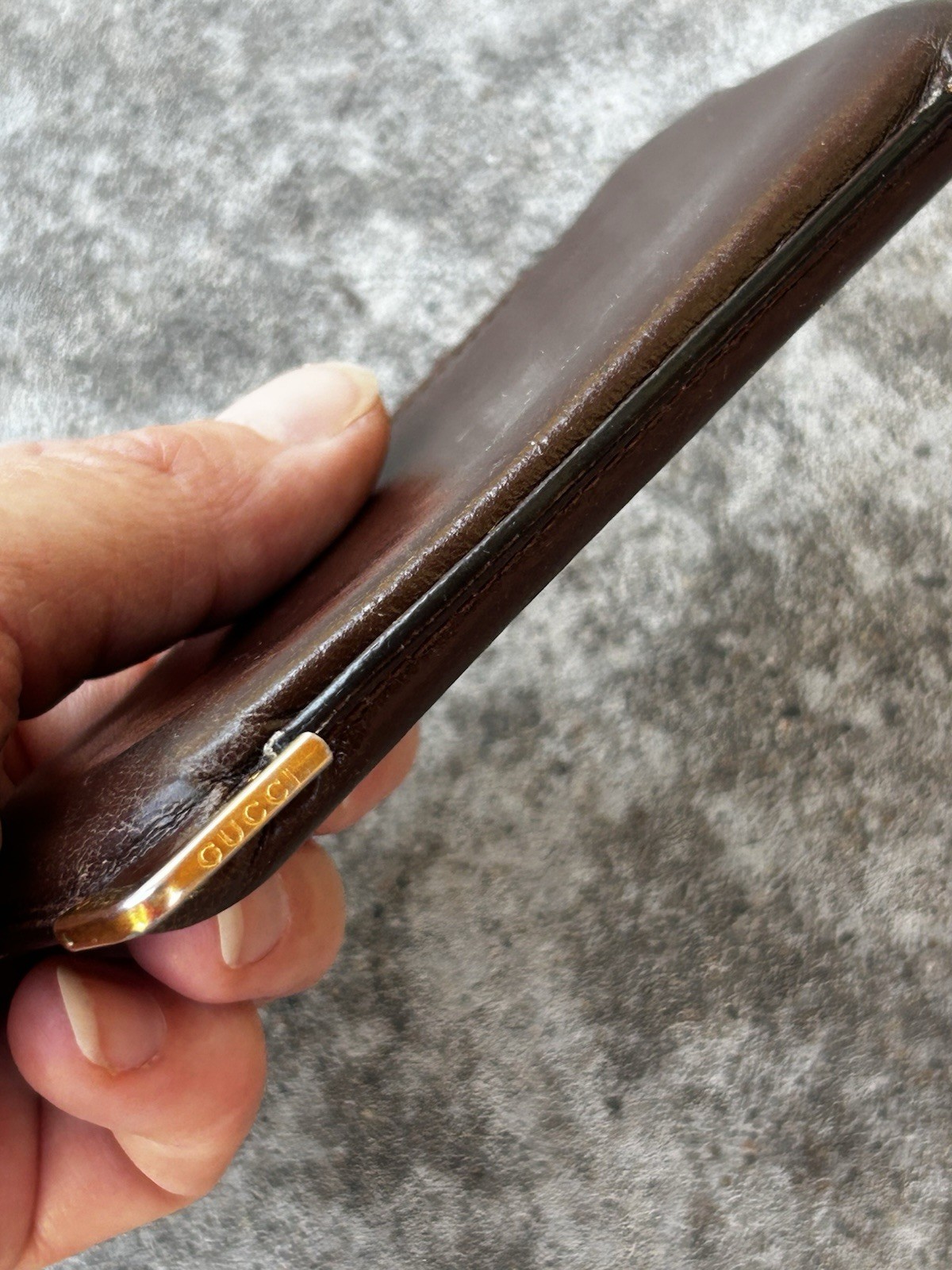 Vintage GUCCI Card Holder Brown Leather Vintage GUCCI Wallet Men’s Gucci Wallet