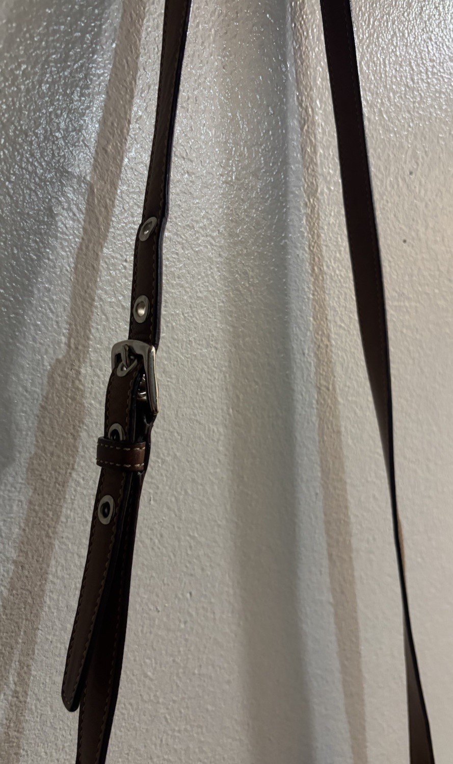 Coach Bleeker Double Buckle Crossbody Brown Leather 9355
