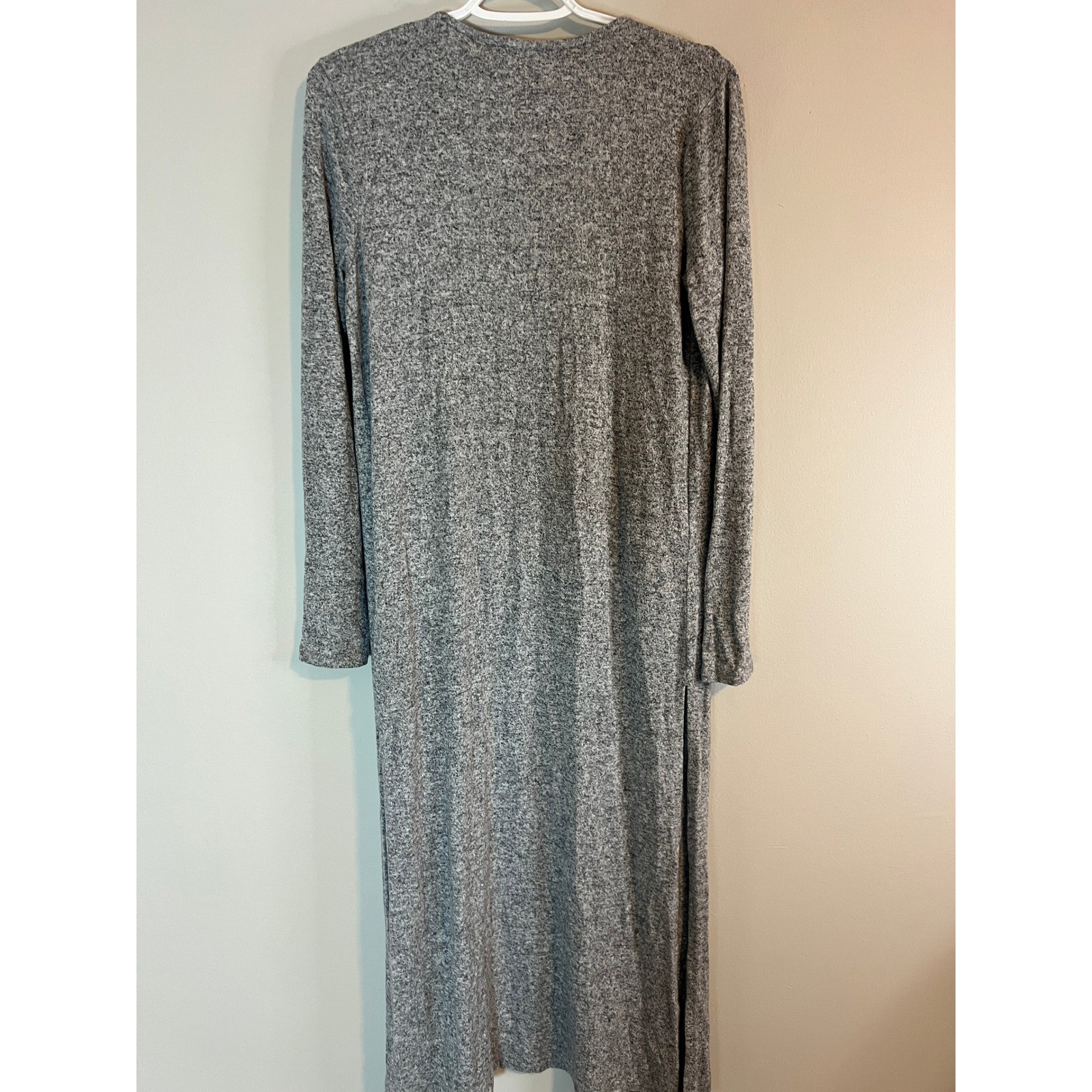 Forever 21 Womens Grey Marl Open Front Longline Duster Cardigan Sweater Small