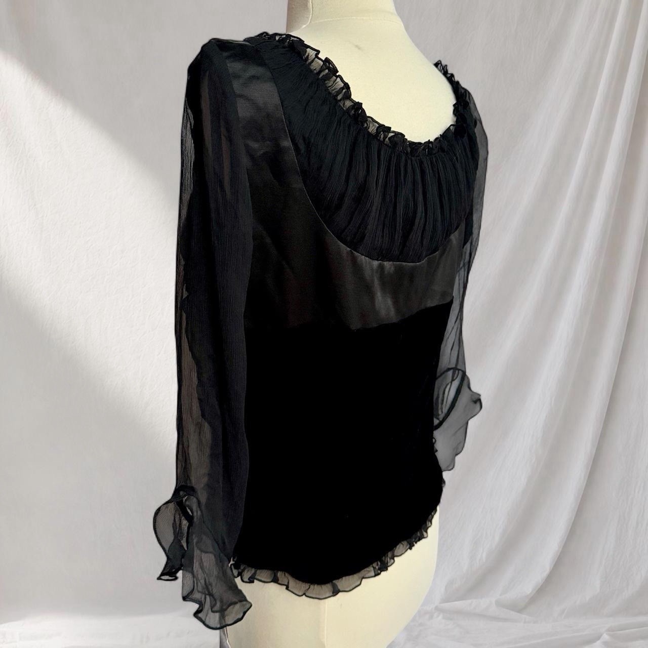 Vintage ECI New York Velvet And Silk Milkmaid Top, Fairygoth Y2K