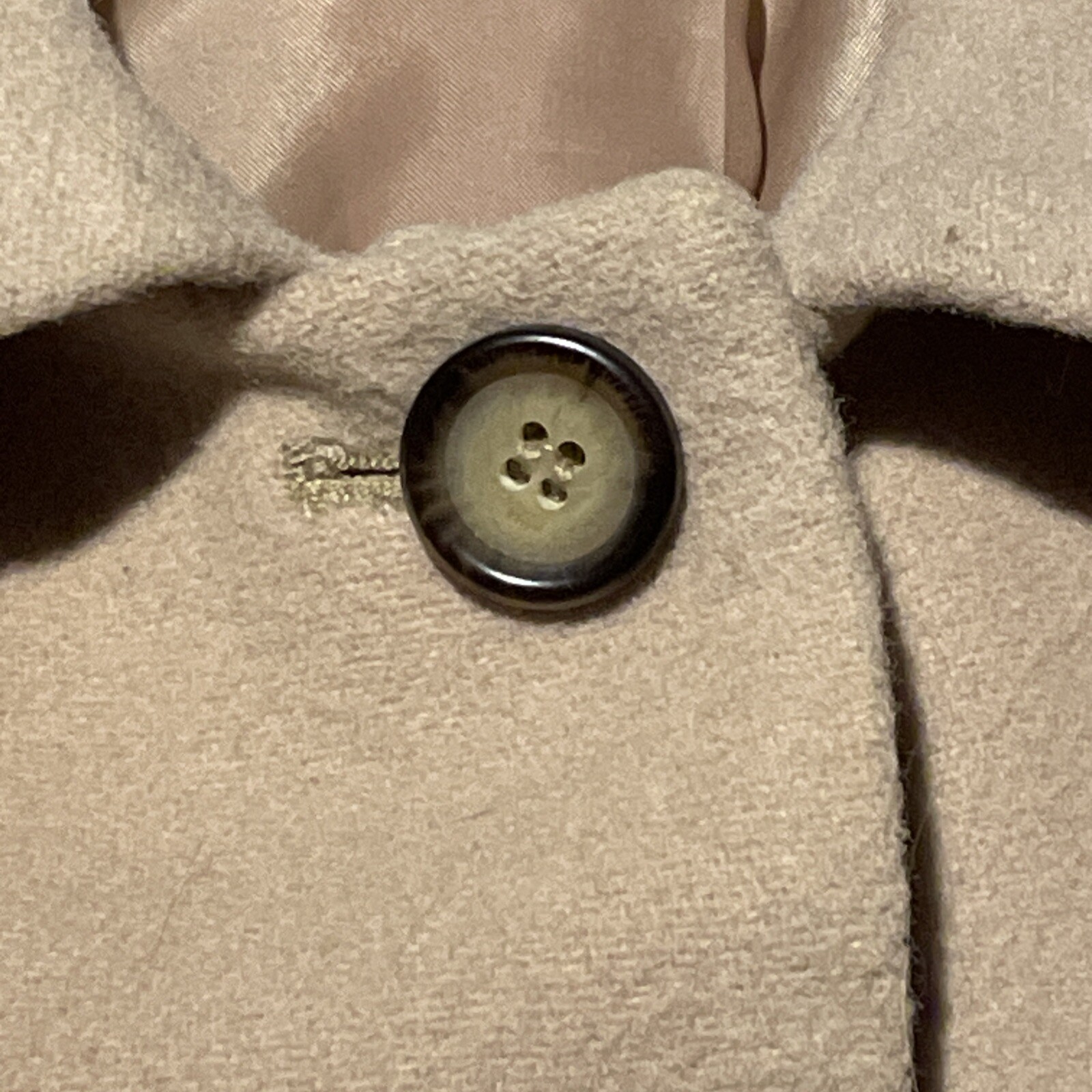 Harvé Benard Womens Jacket Blazer Wool Nylon Cashmere Tan Size 8P