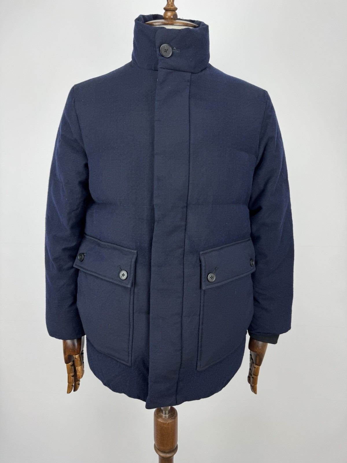 Theory Bowen Storm Wool Down Jacket Navy Blue Men’s Size M Puffer Coat