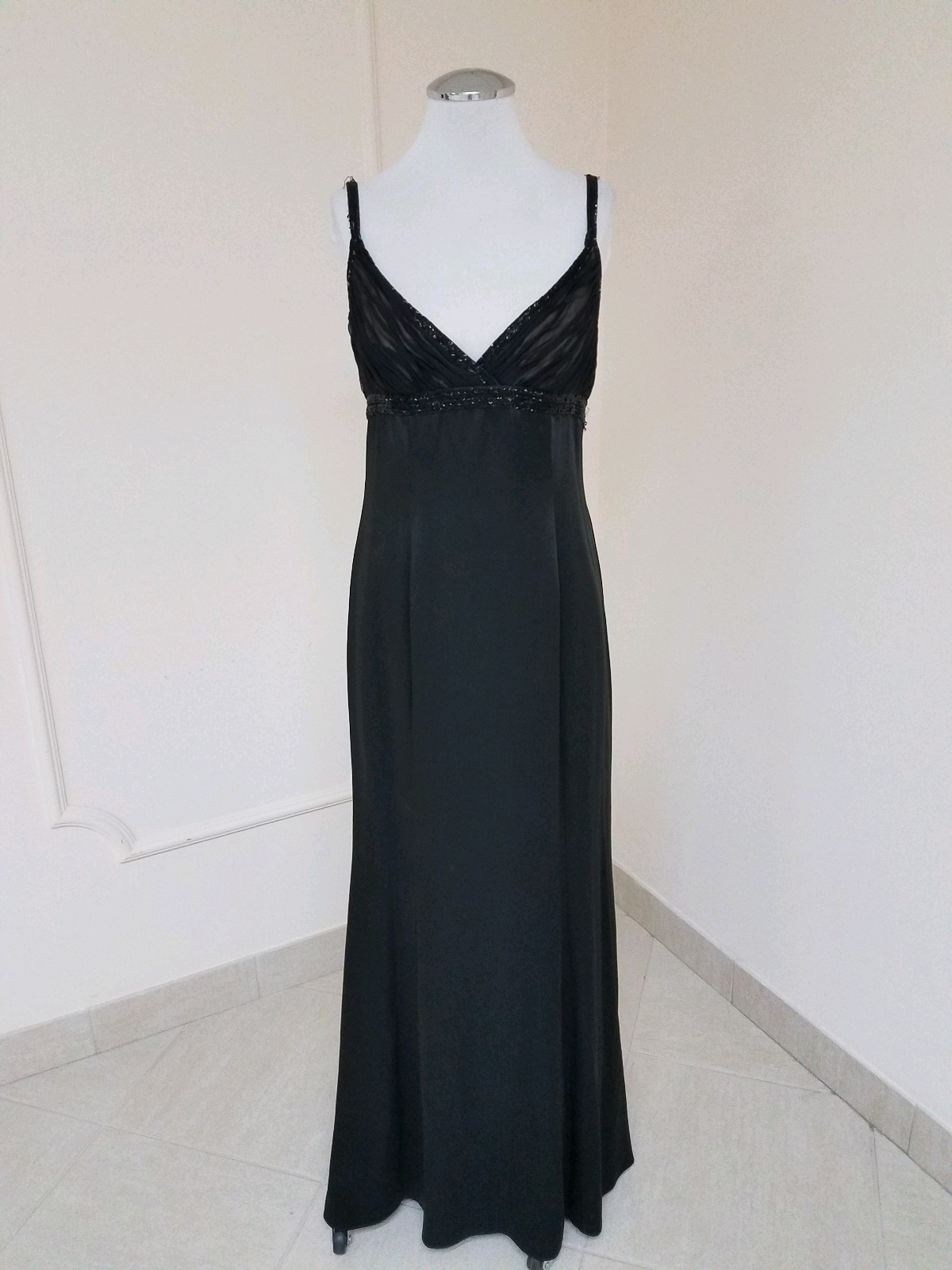 $1785 “Carmen Marc Valvo SIGNATURE” Fish Tail Bow Black Glamour Gown Dress 8 Med