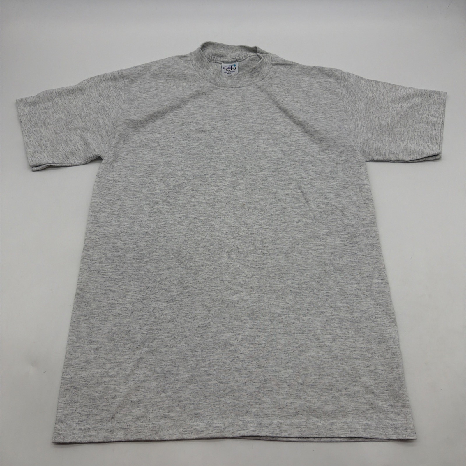 VTG Cal Cru T-shirt Men S Gray Solid Single Stitch In USA.#41583