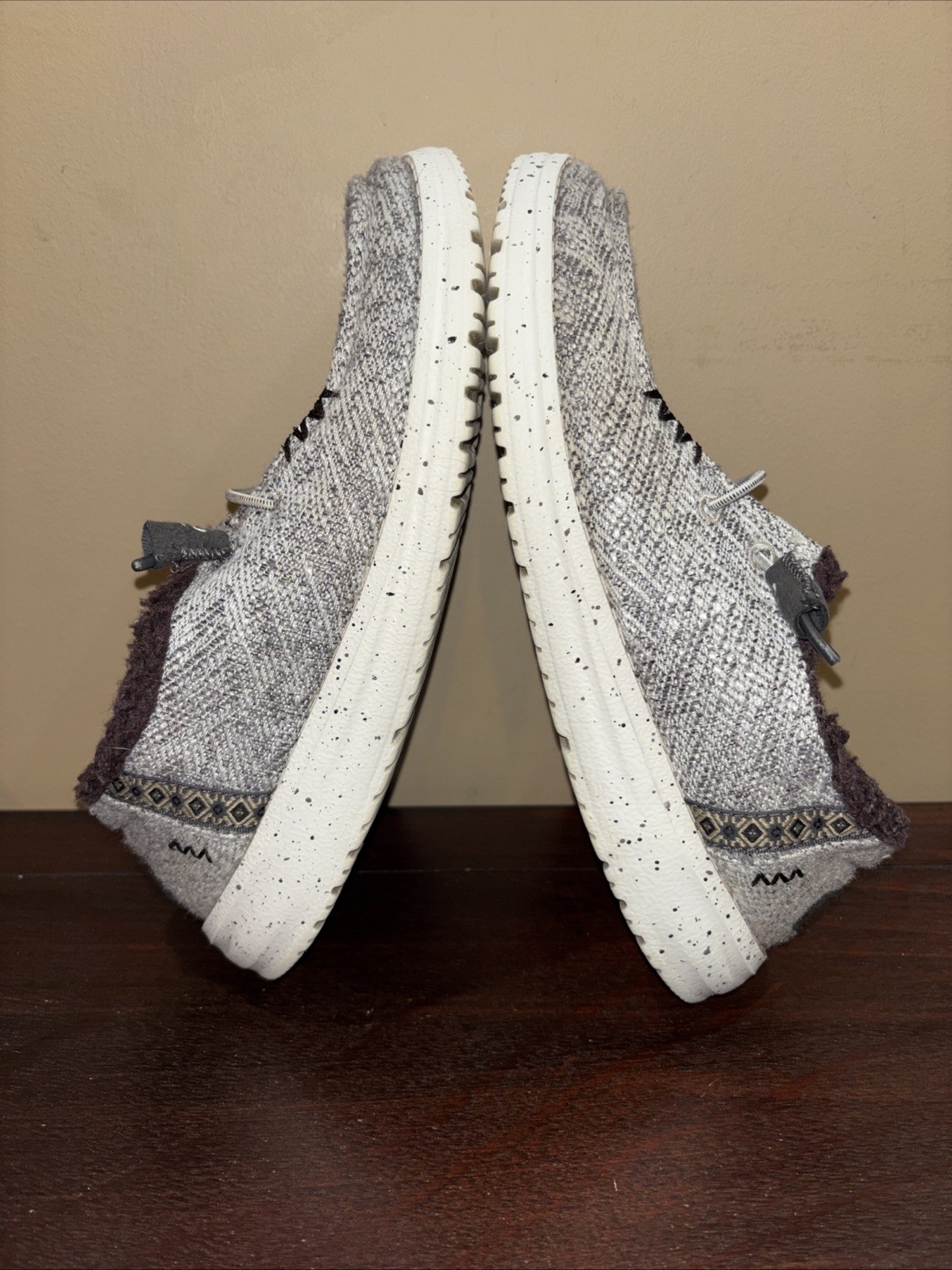 Hey Dude Wendy Salt And Pepper Brown White Slip-On Comfort Women’s Size 6 Shoes