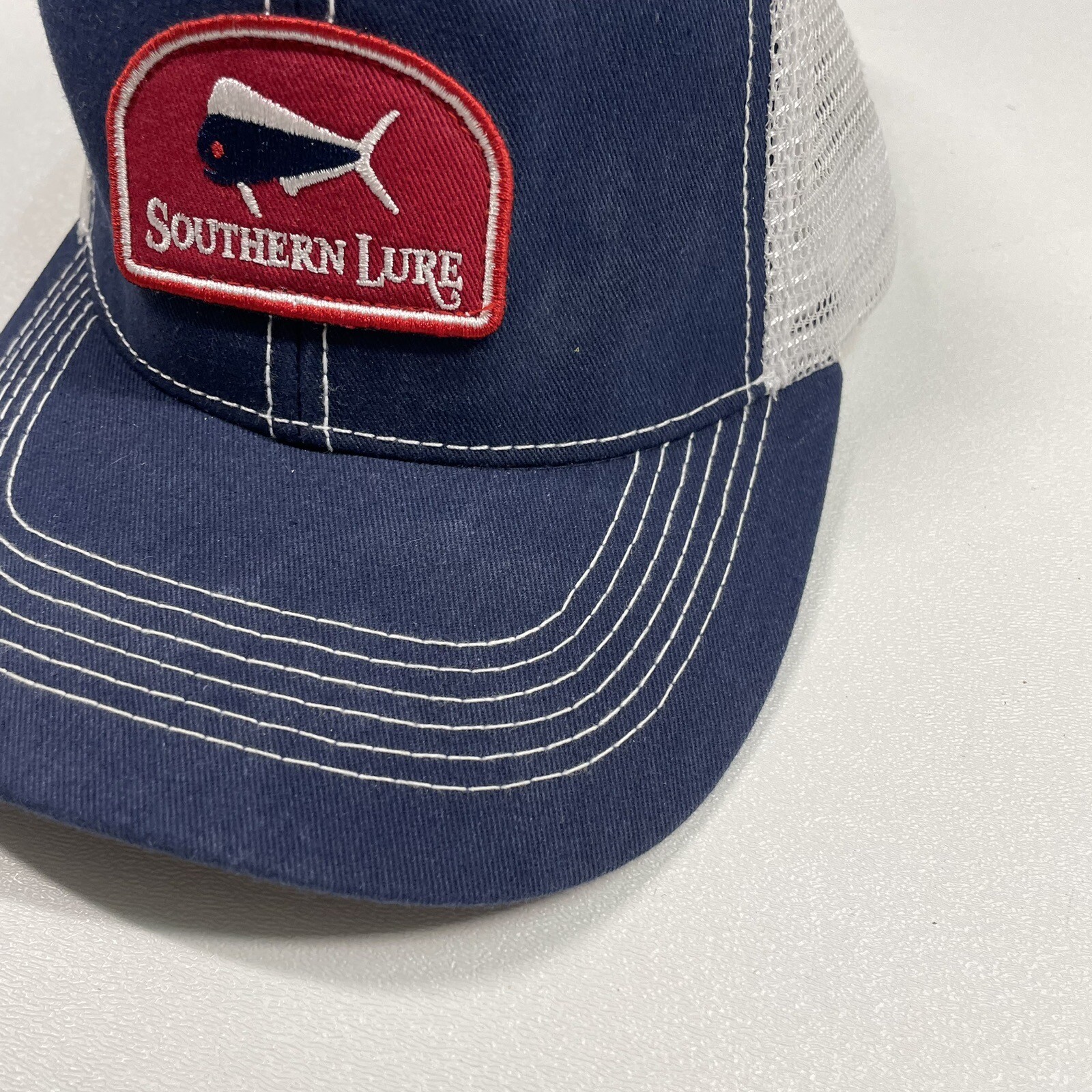 Southern Lure Trucker Hat Cap Men’s Navy Blue Mesh Snapback Fishing Outdoor