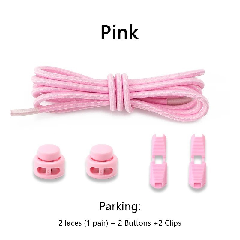 No Tie Elastic Shoelaces Lock Laces Shoe Strings Sports w/ Locking Toggle
