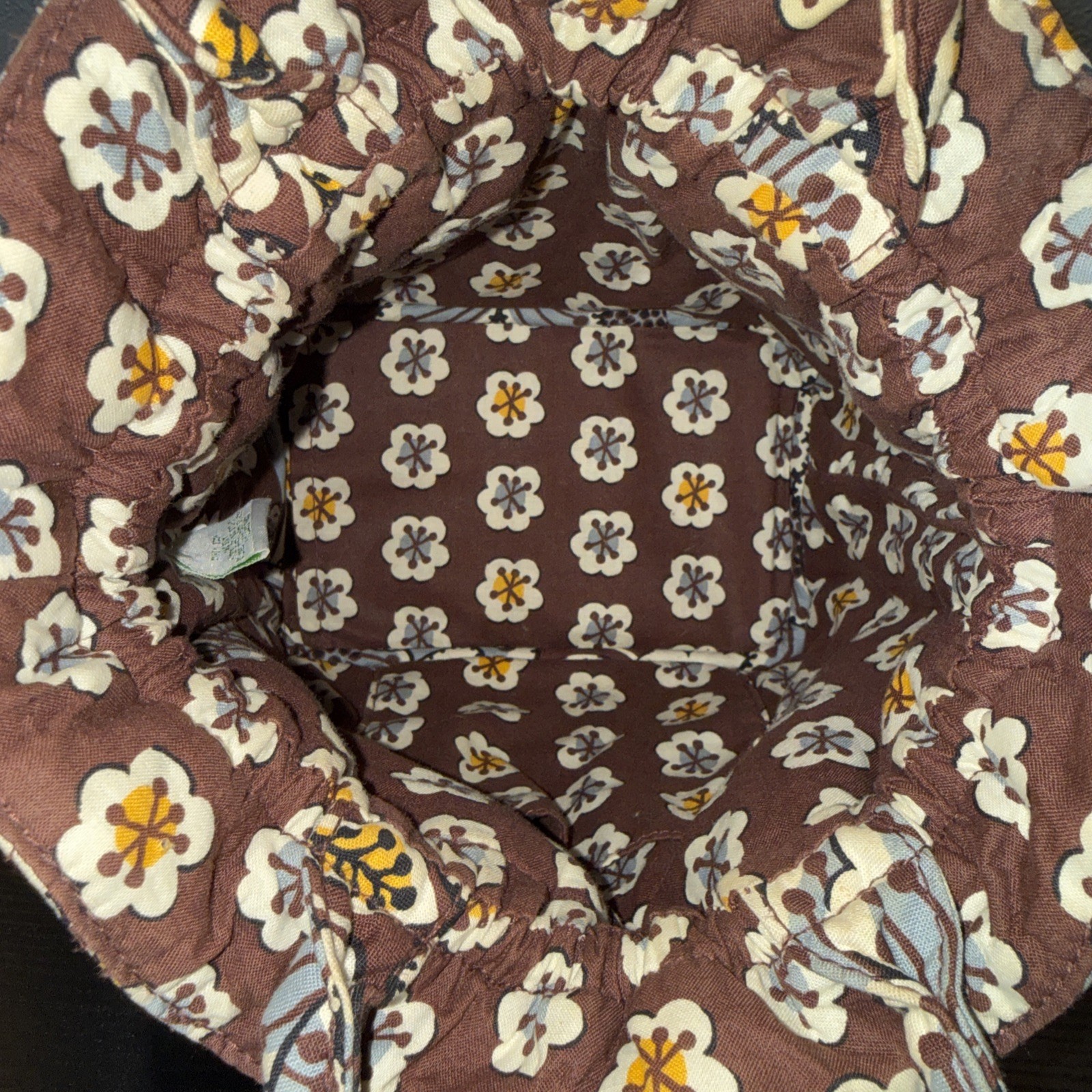 Vera Bradley Slate Blooms Print, Bucket Tote Drawstrings Two Handles