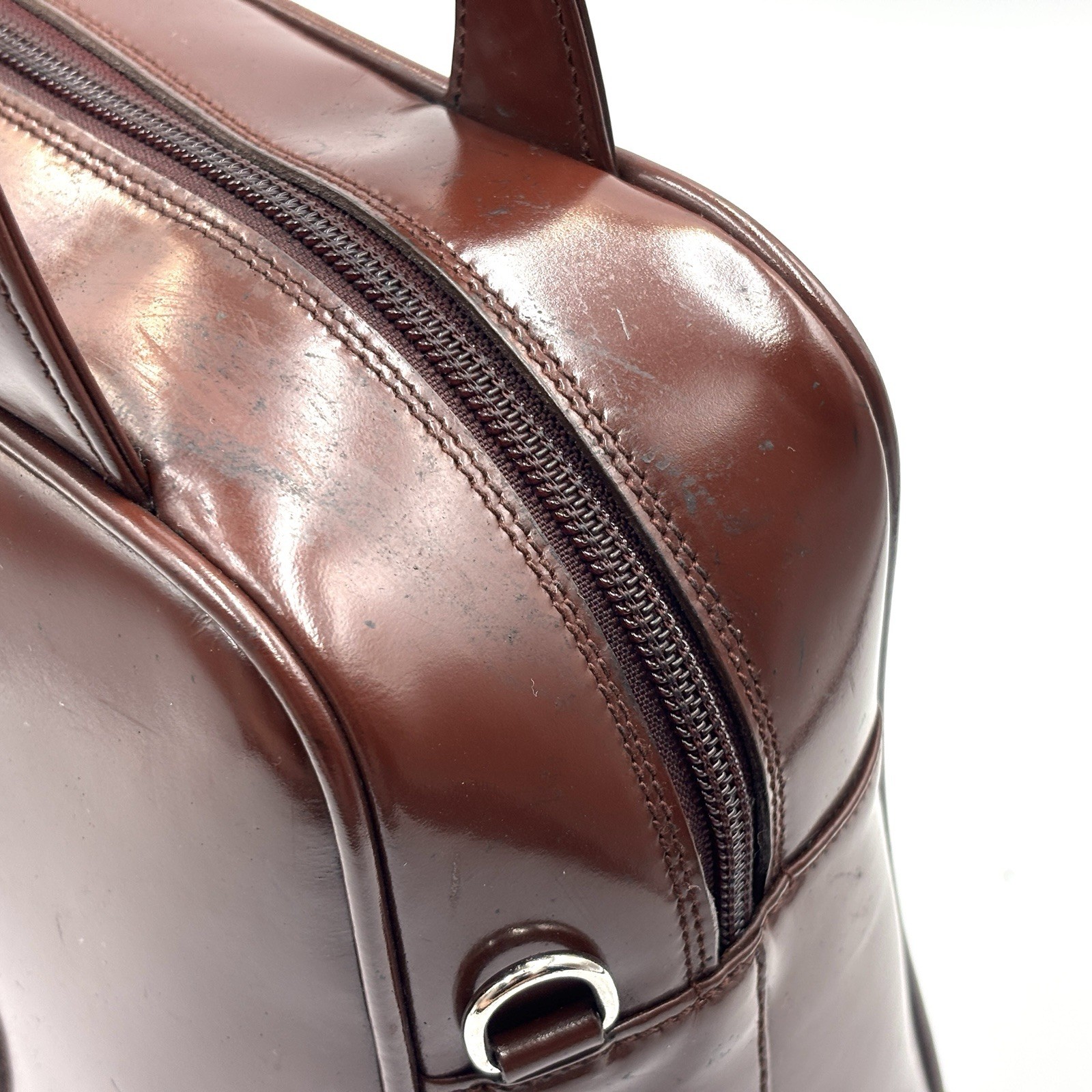 Gucci Handbag Shoulder Bag Patent Leather Interlocking G Brown Authentic