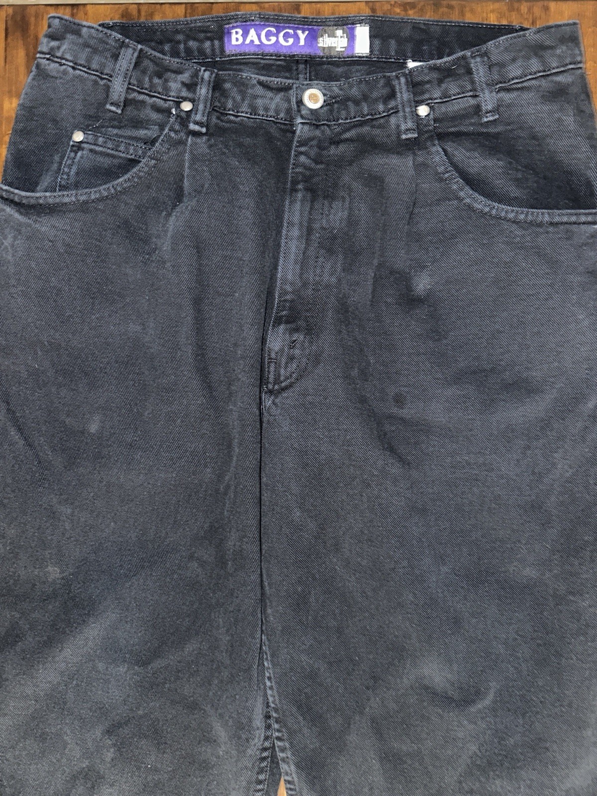 VTG 90s Levis Jeans Mens 36×32 Black Silvertab Purple Label Baggy Skater Grunge