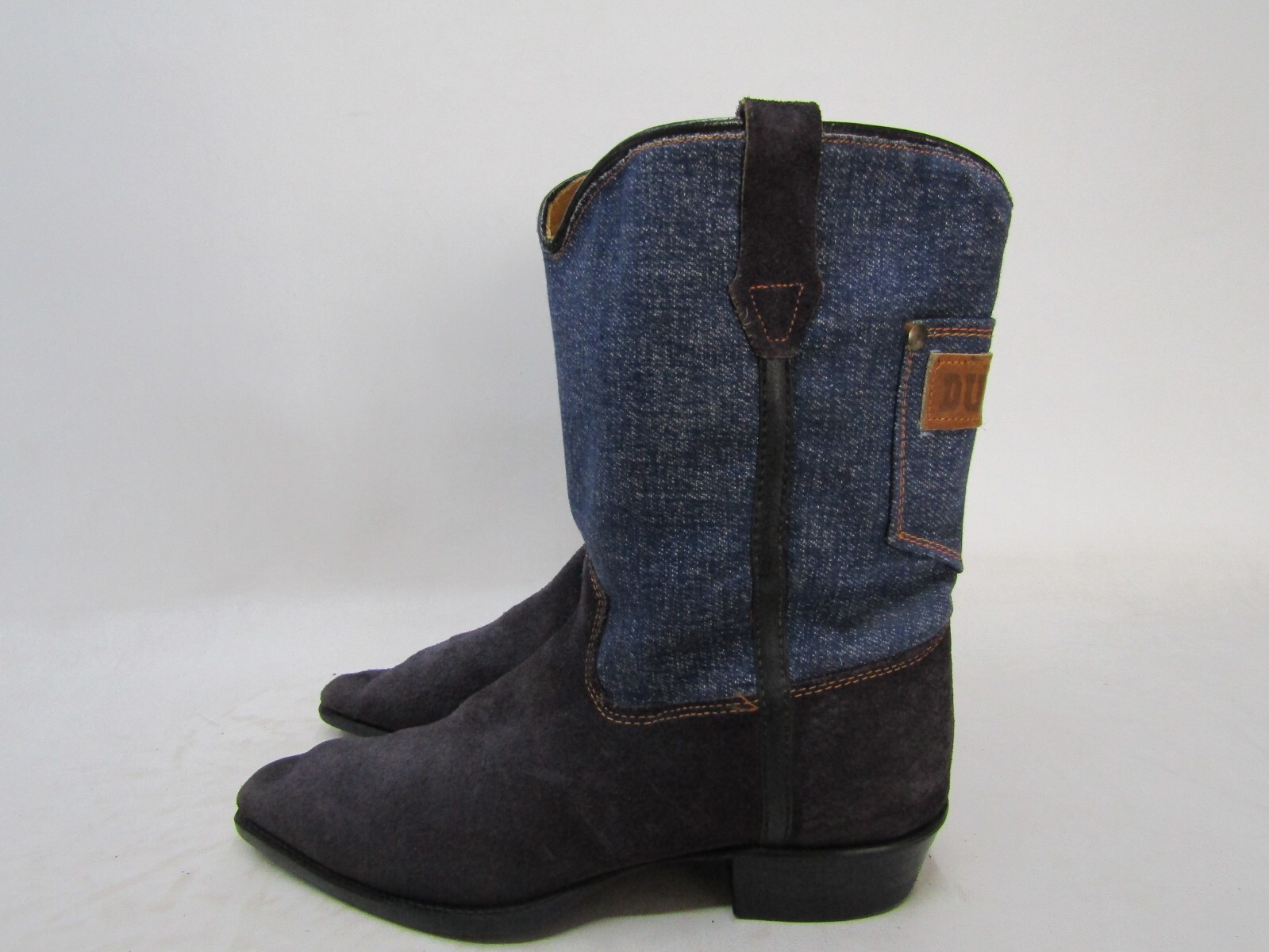 Durango Youth Size 5.5 D Blue Denim Suede Cowboy Western Boots