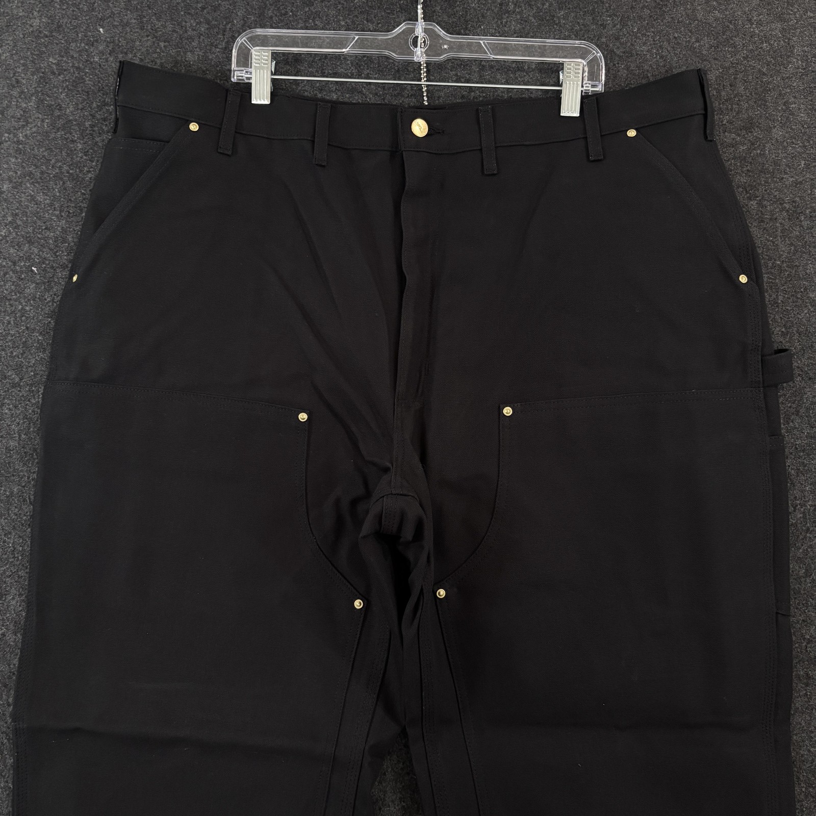 Carhartt Double Front Carpenter Work Pants Men’s 44×32 Black Duck Canvas B01-M