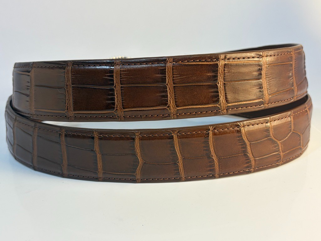 Sterling Silver .925 Hammered Concho Belt Buckle Genuine Alligator 44 Flemings