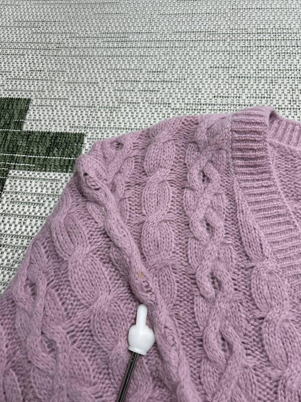 Vince Sweater Womens Small Pink Alpaca Blend Cable Knit Pullover *