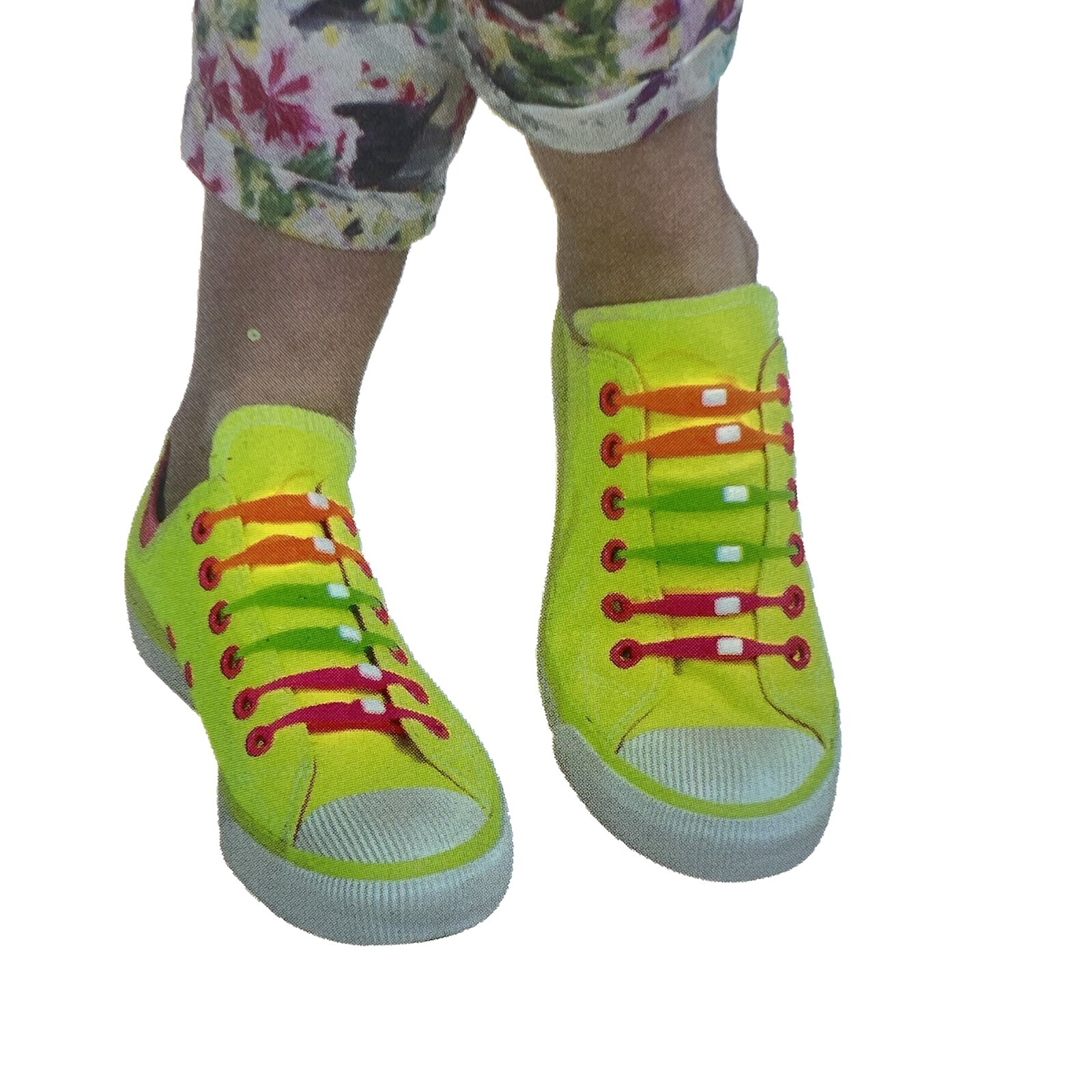 2X cards Elastic Silicone Shoe Laces Lazy No Tie Shoelaces for Child Kid, 6/card