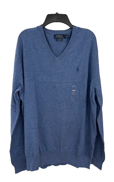 Polo Ralph Lauren Pima Cotton Light Blue V-Neck Pullover Men’s Sweater