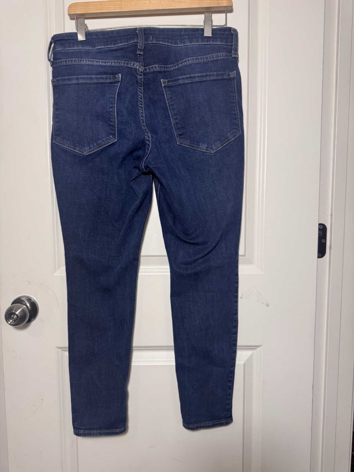 Old Navy Mid Rise Skinny Jeans Blue Dark Wash Stretch 5Pocket Women’s 12 Short