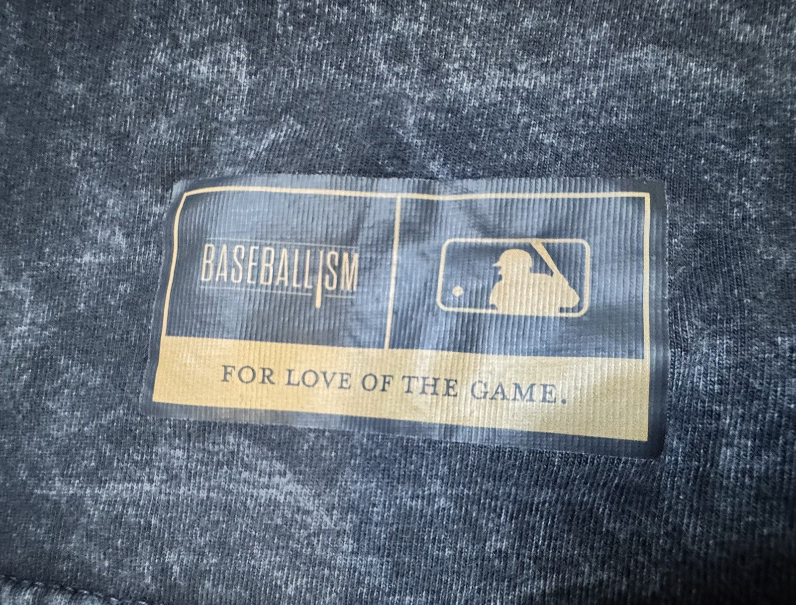 Baseballism Youth XL Black Acid Wash Graphic MLB Batterman Logo Patch Cotton Tee