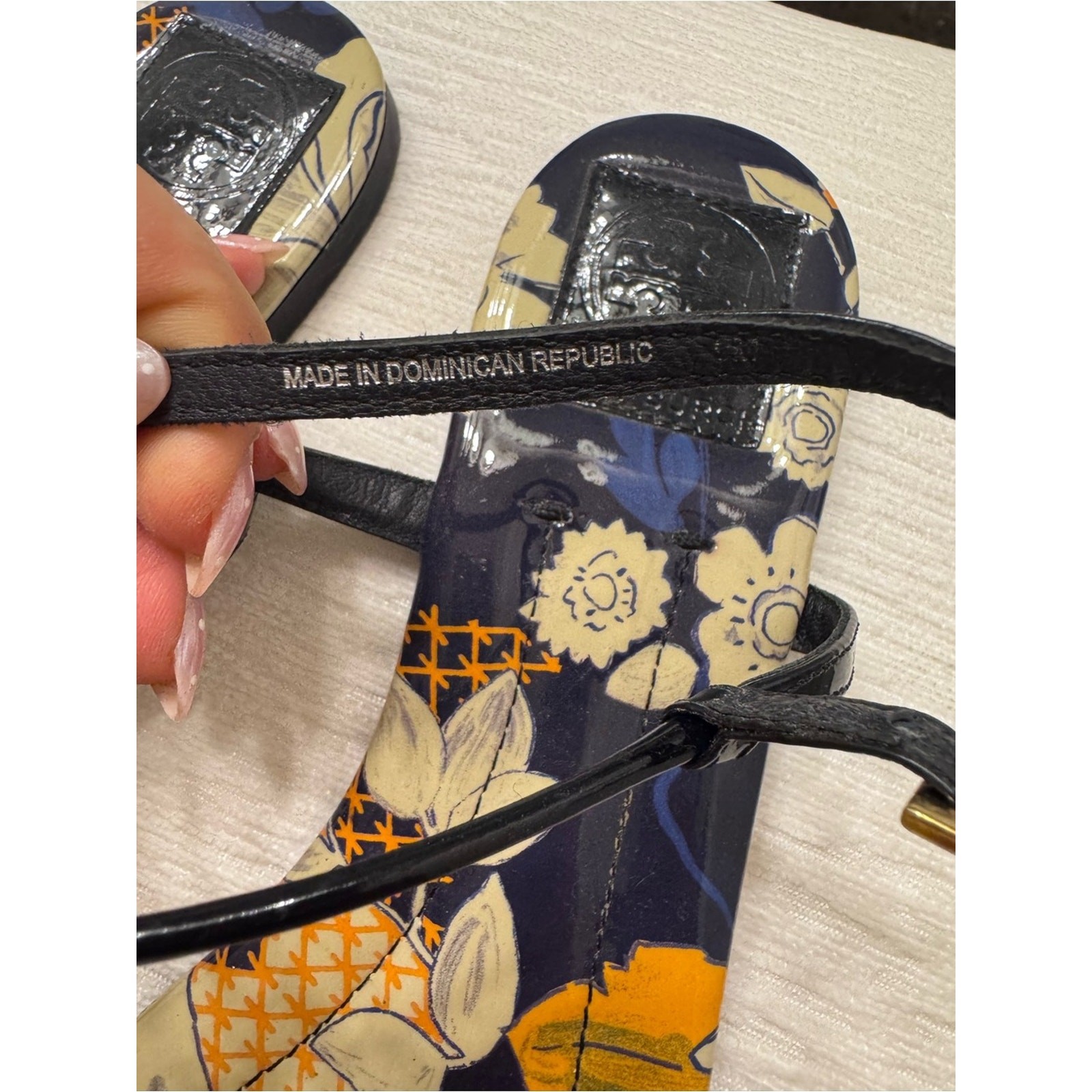 Limited edition Tory Burch Printed Miller-Style T-Strap Sandals