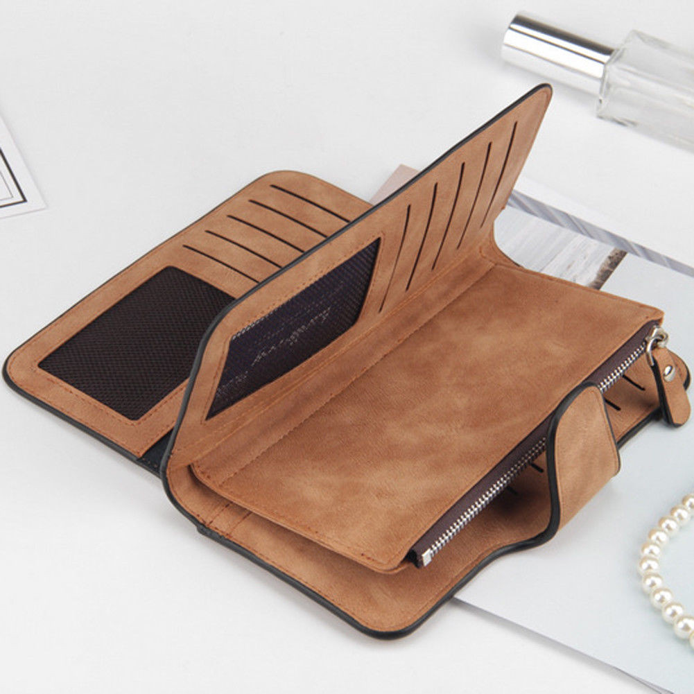 Womens Leather Clutch Wallet Long Purse Card Holder Case Hasp Handbag Best Gift