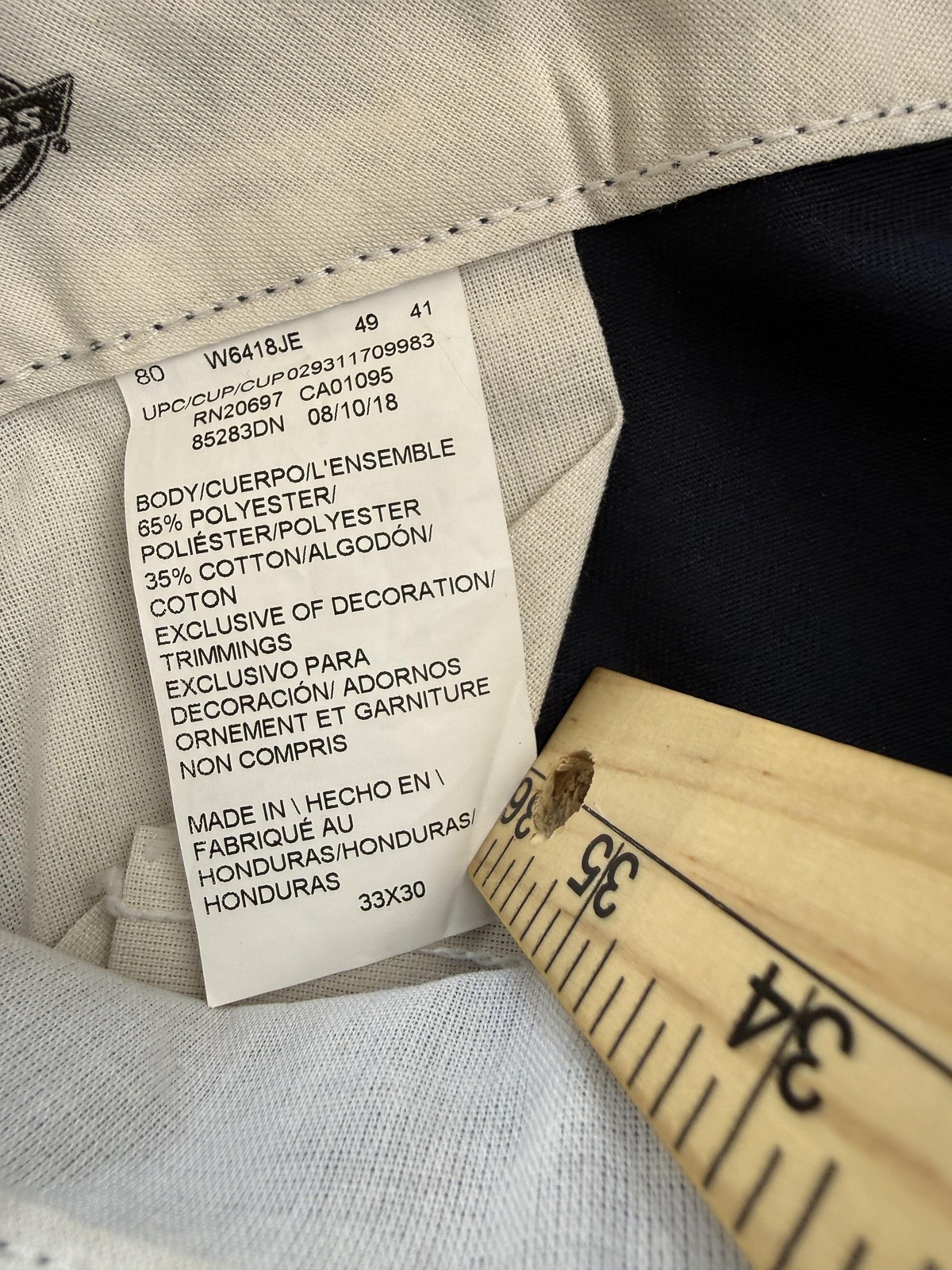 Dickies Pants Mens 33×30 Blue Chino Flat Front Straight Casual Workwear Uniform