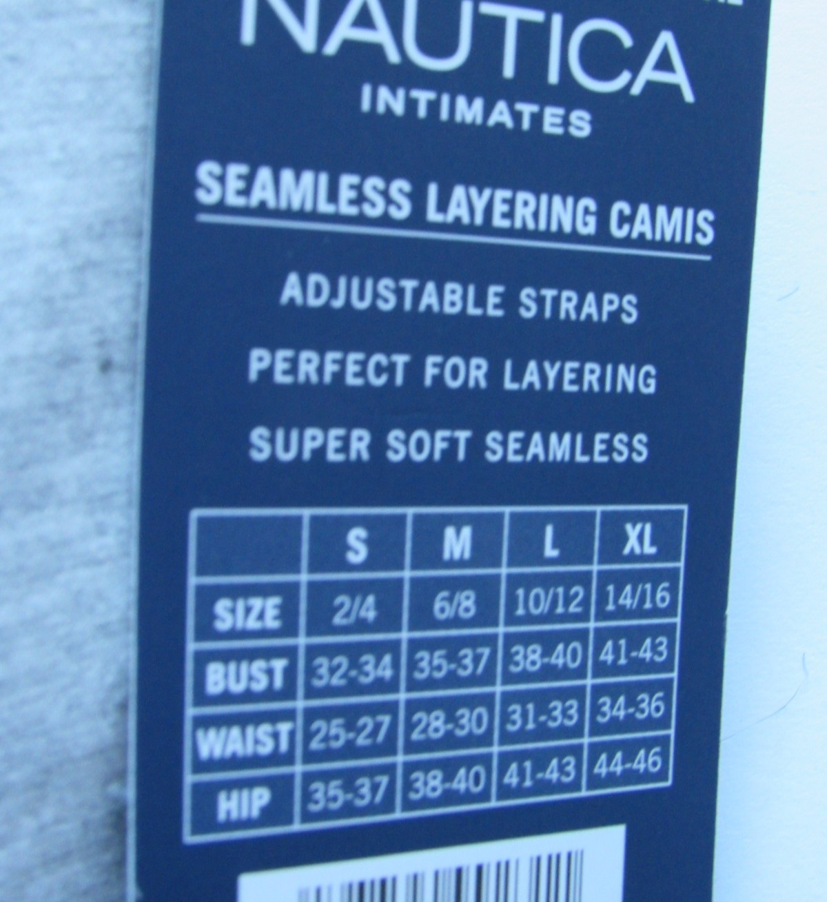 NAUTICA Gray White Black 3 SEAMLESS LAYERING Cami’s Removable Pads Sz M NWT $58