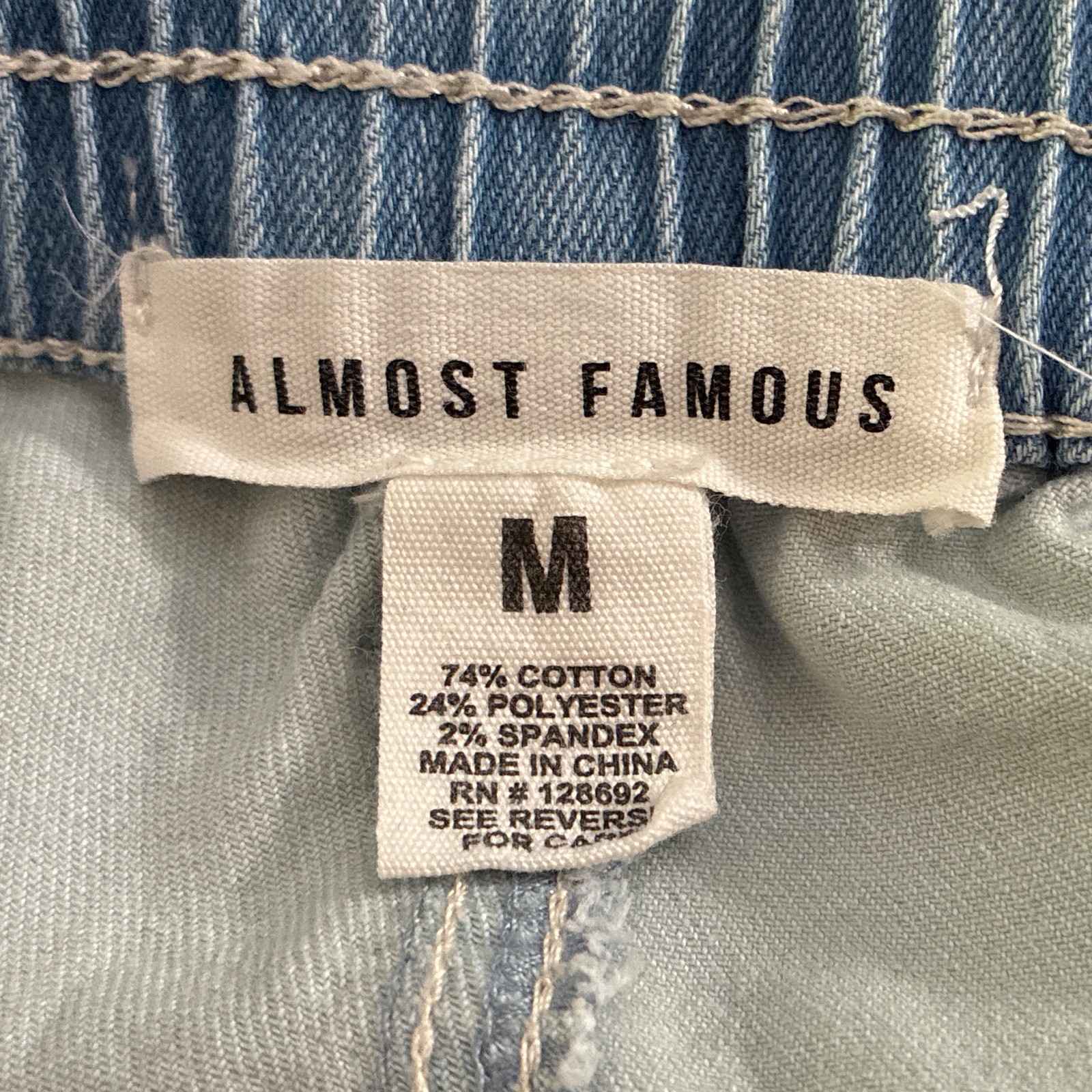 Women’s Blue/Gray Colorblock Cargo Pants Cotton Canvas Elastic Waist