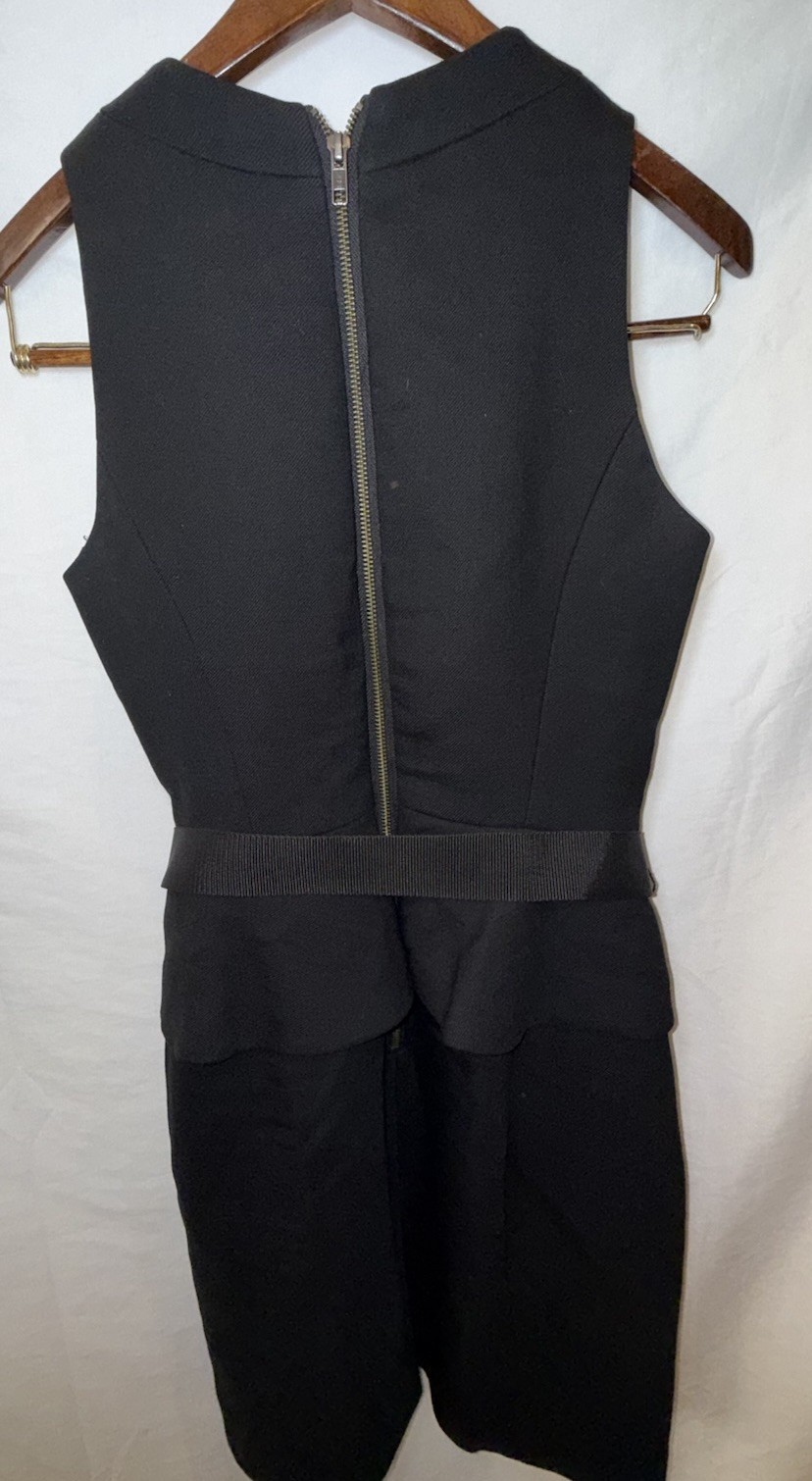 Lilli Ann Black Classic Sleeveless Sheath Dress w/Belt Size 6 Formal Profession