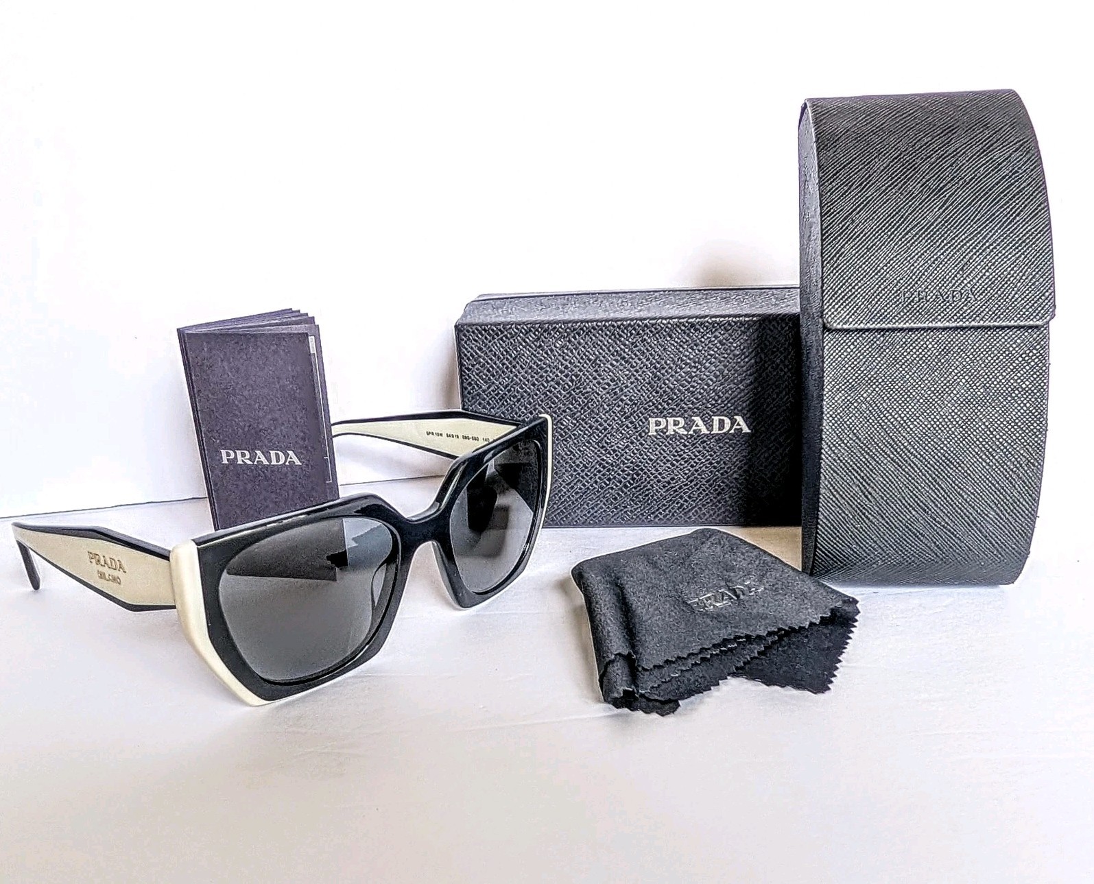 ​Prada Sunglasses Monochrome SPR 15W Black White Geometric PR 15WS 09Q-5S0 New!