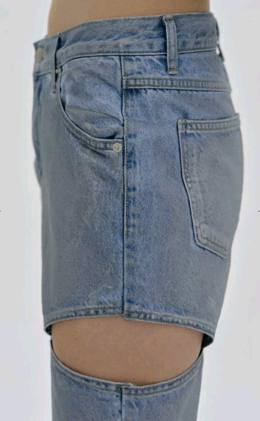Source Unknown Blue Cut Out Coated Jeans Stone Washed Women’s Sz Medium