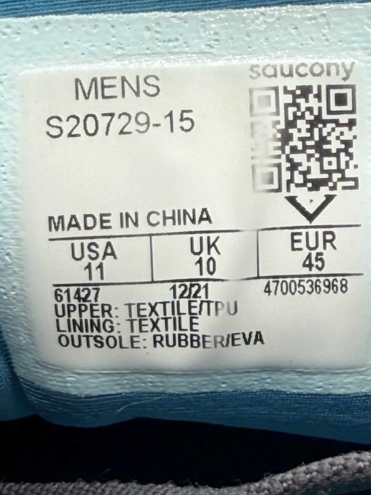 Saucony Ride 15 Men’s Size 11 Running Grey Blue Running Shoes